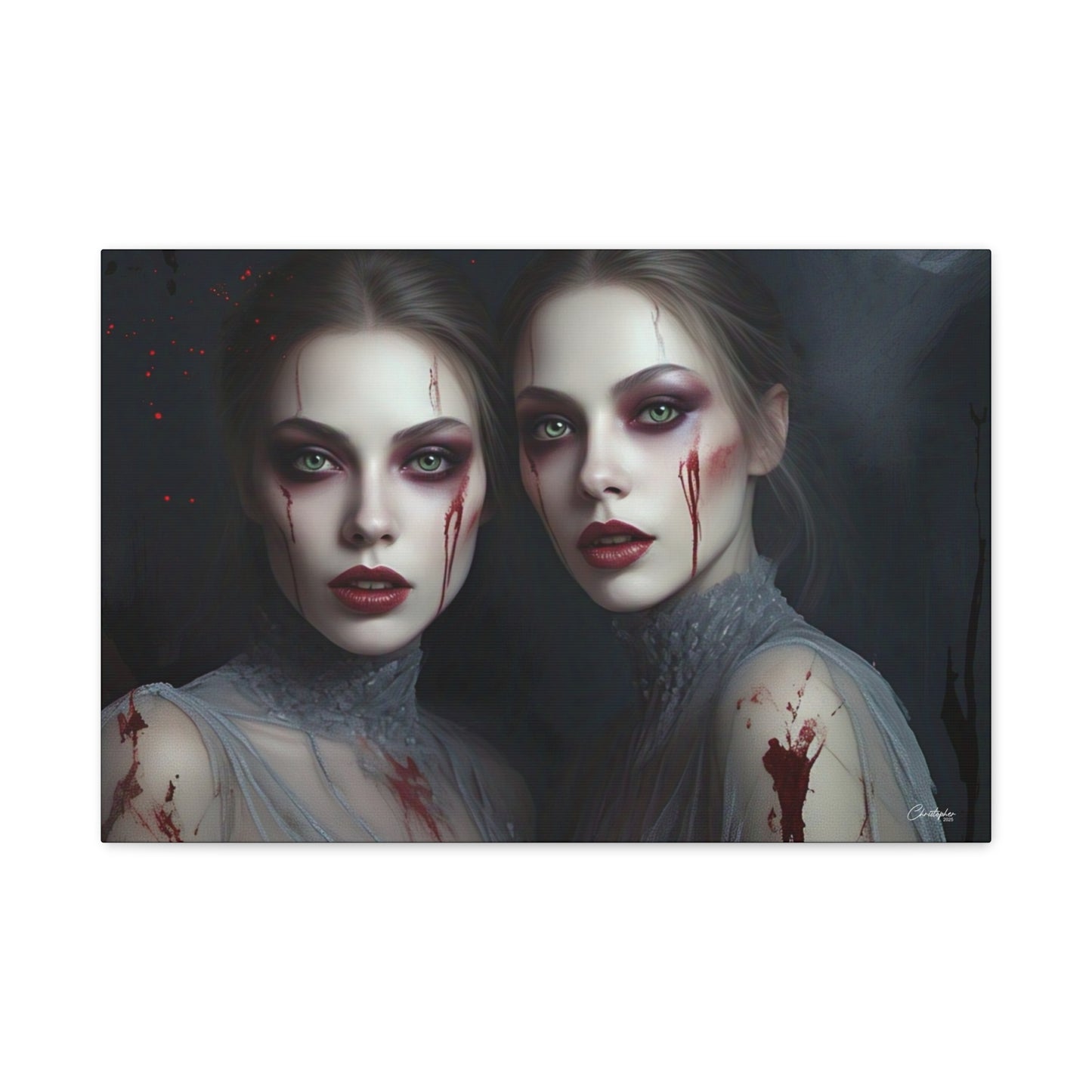 Spooky Art Canvas Print, Matte Canvas, Stretched Wall Decor, Gothic Home Decor, Halloween Art, Unique Gift