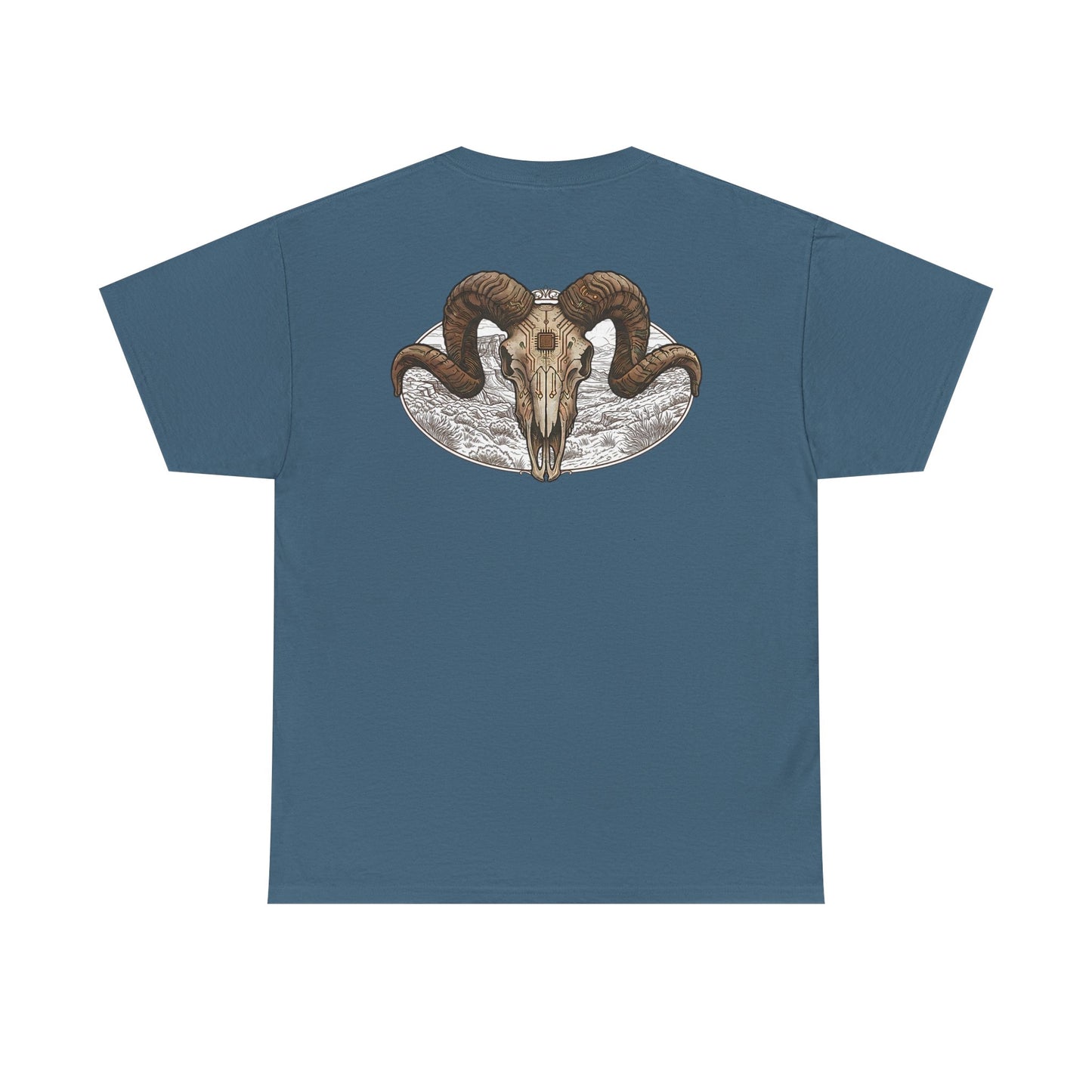 Ram Skull Graphic Tee Double Sided — 'Chestnut Valley, Oregon' Vintage Occult Shirt