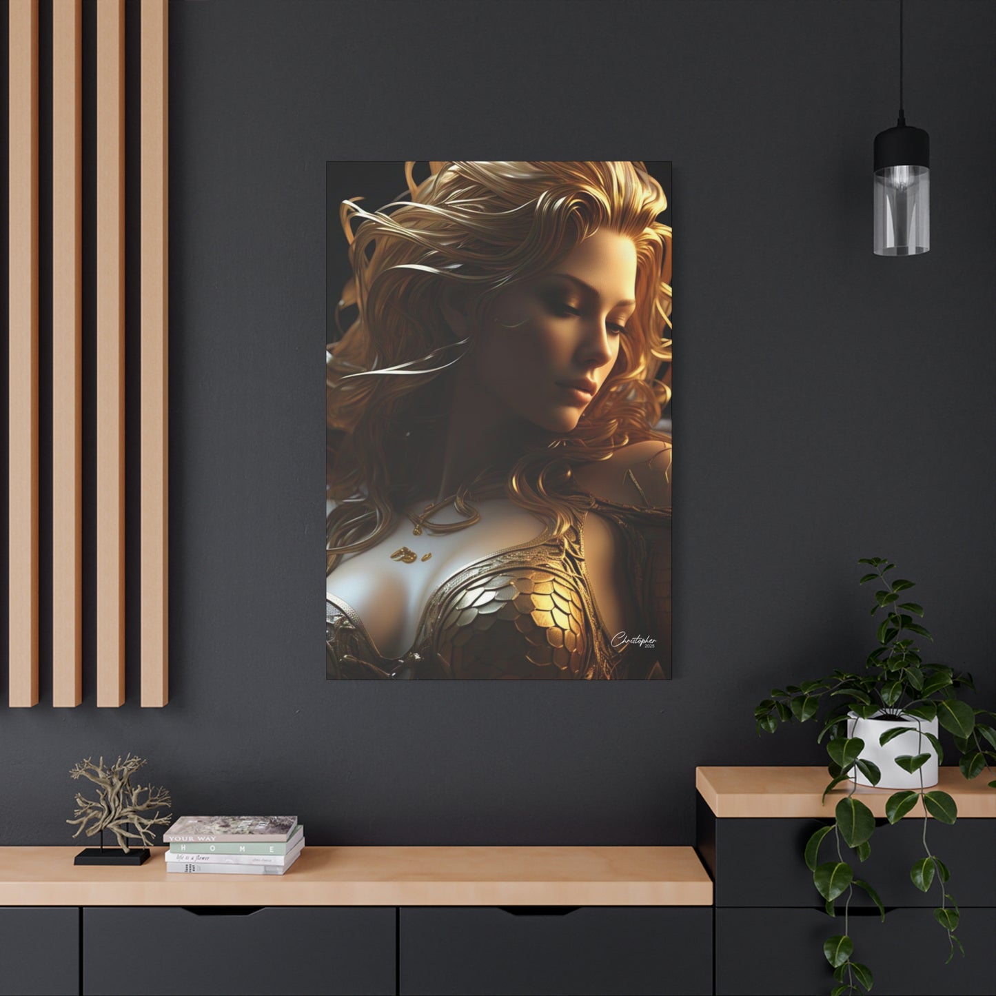 Fantasy Art Canvas Print - Serpent Goddess Home Decor