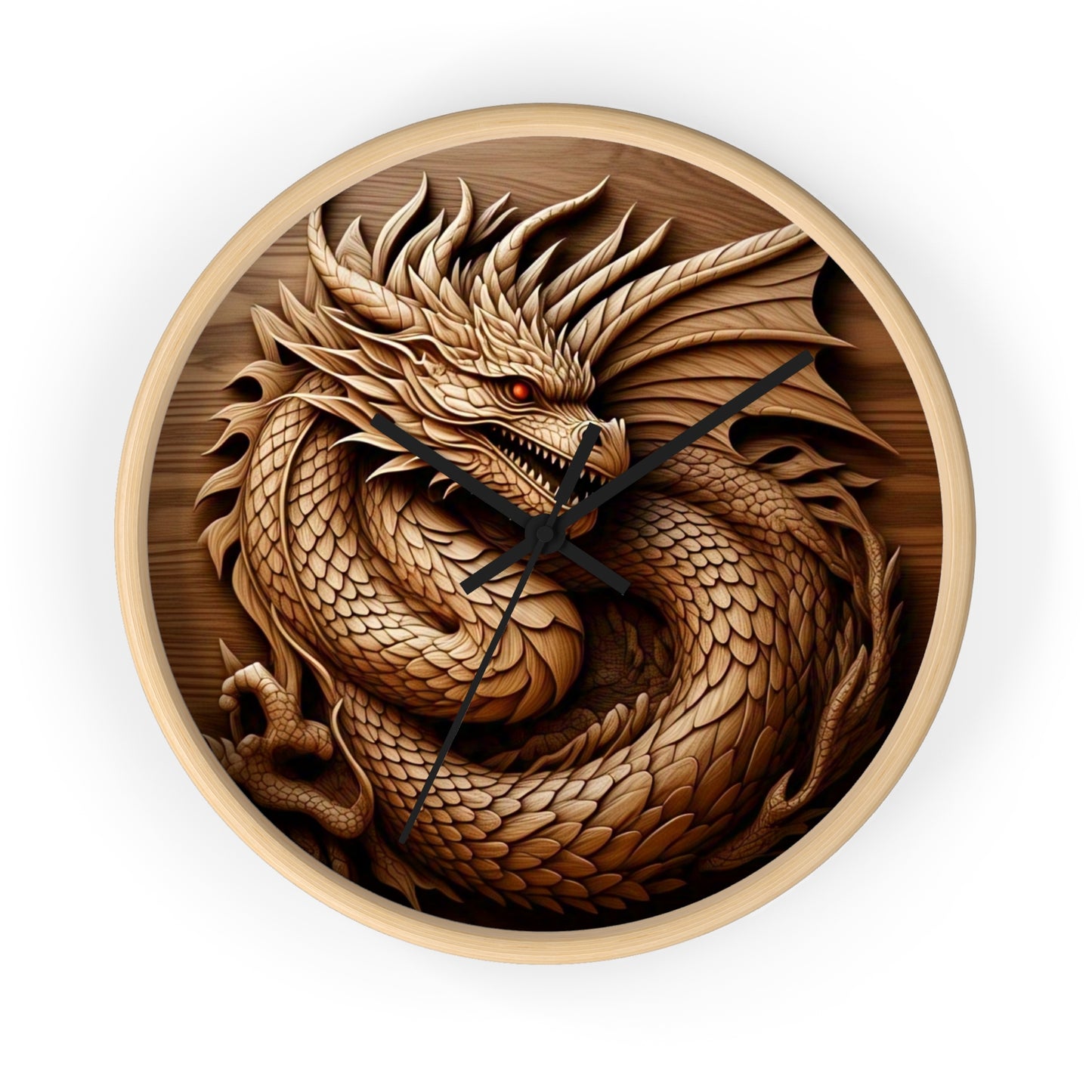 Dragon Art Wall Clock, Unique Home Decor, Fantasy Gift, Asian Inspiration, Timeless Wall Art