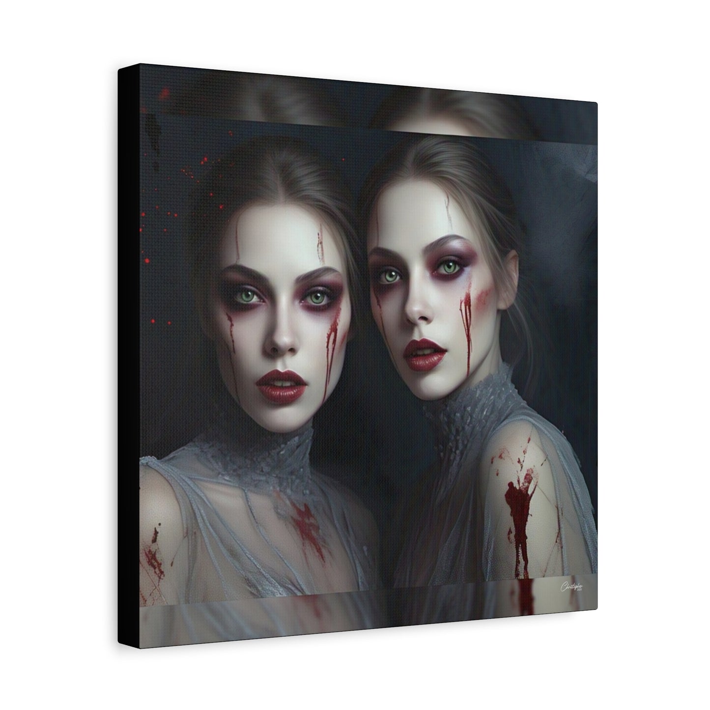 Spooky Art Canvas Print, Matte Canvas, Stretched Wall Decor, Gothic Home Decor, Halloween Art, Unique Gift