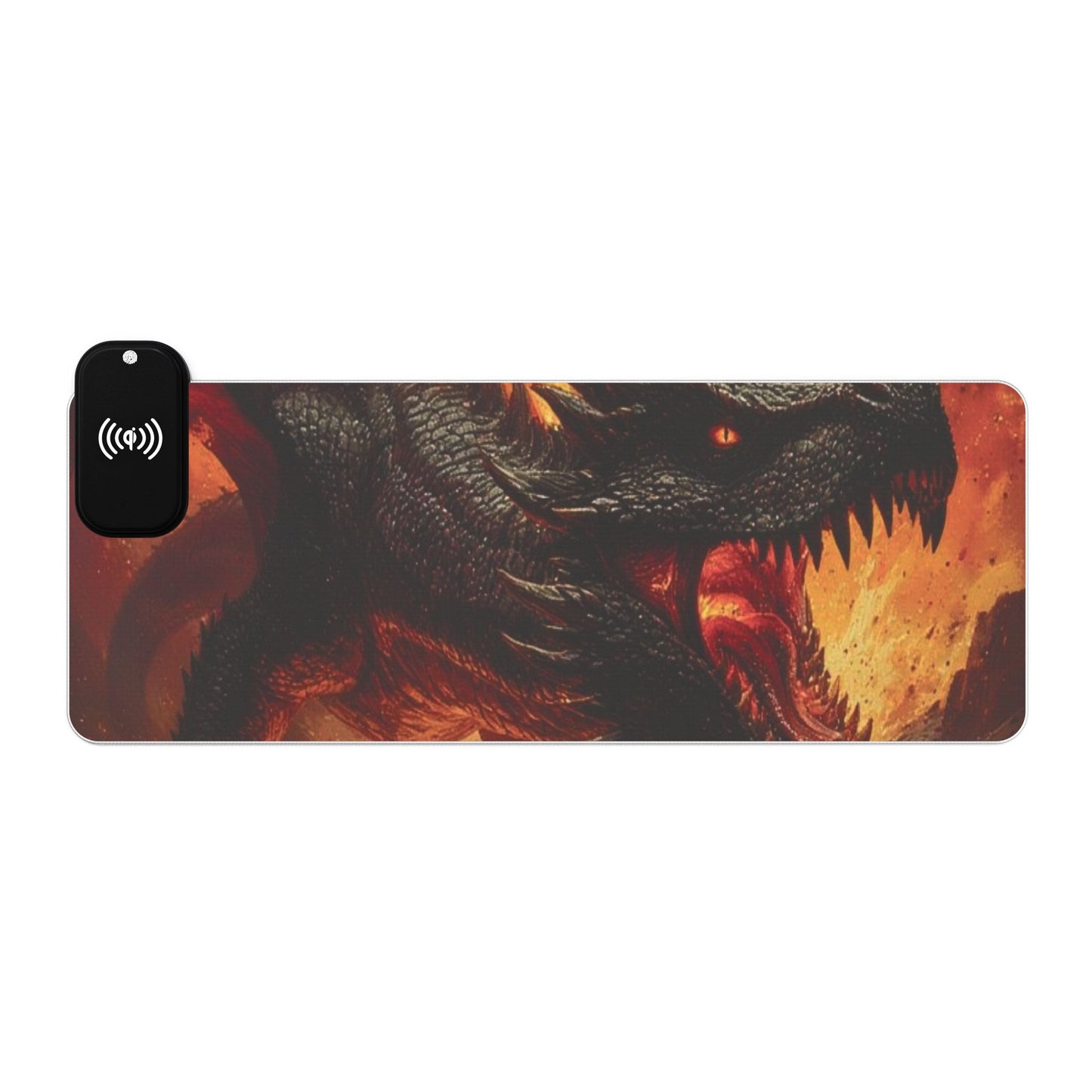 RGB Wireless Charging Gaming Mouse Pad — Fiery Dragon Desk Mat