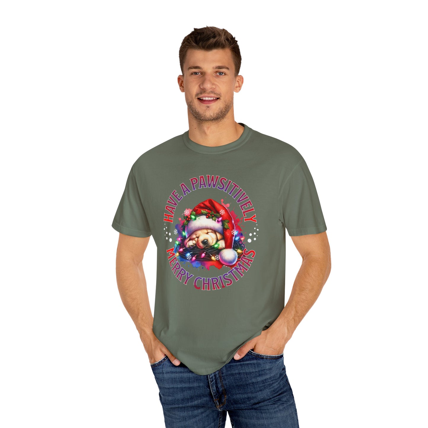 Christmas Puppy T-Shirt — "Have a Pawsitively Merry Christmas" Holiday Tee