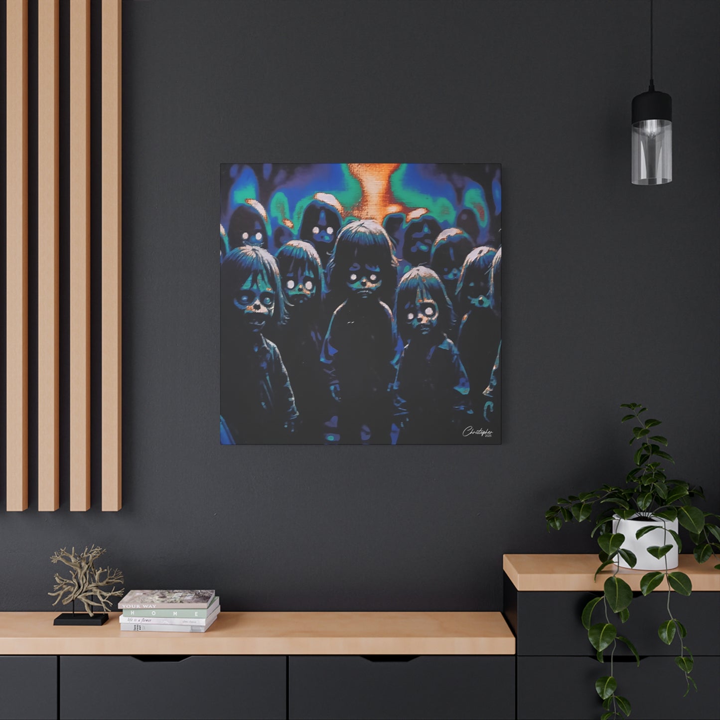 Original Laser Engraved Art, Full Wrapped Edges, Matte Canvas, Stretched, 1.25"