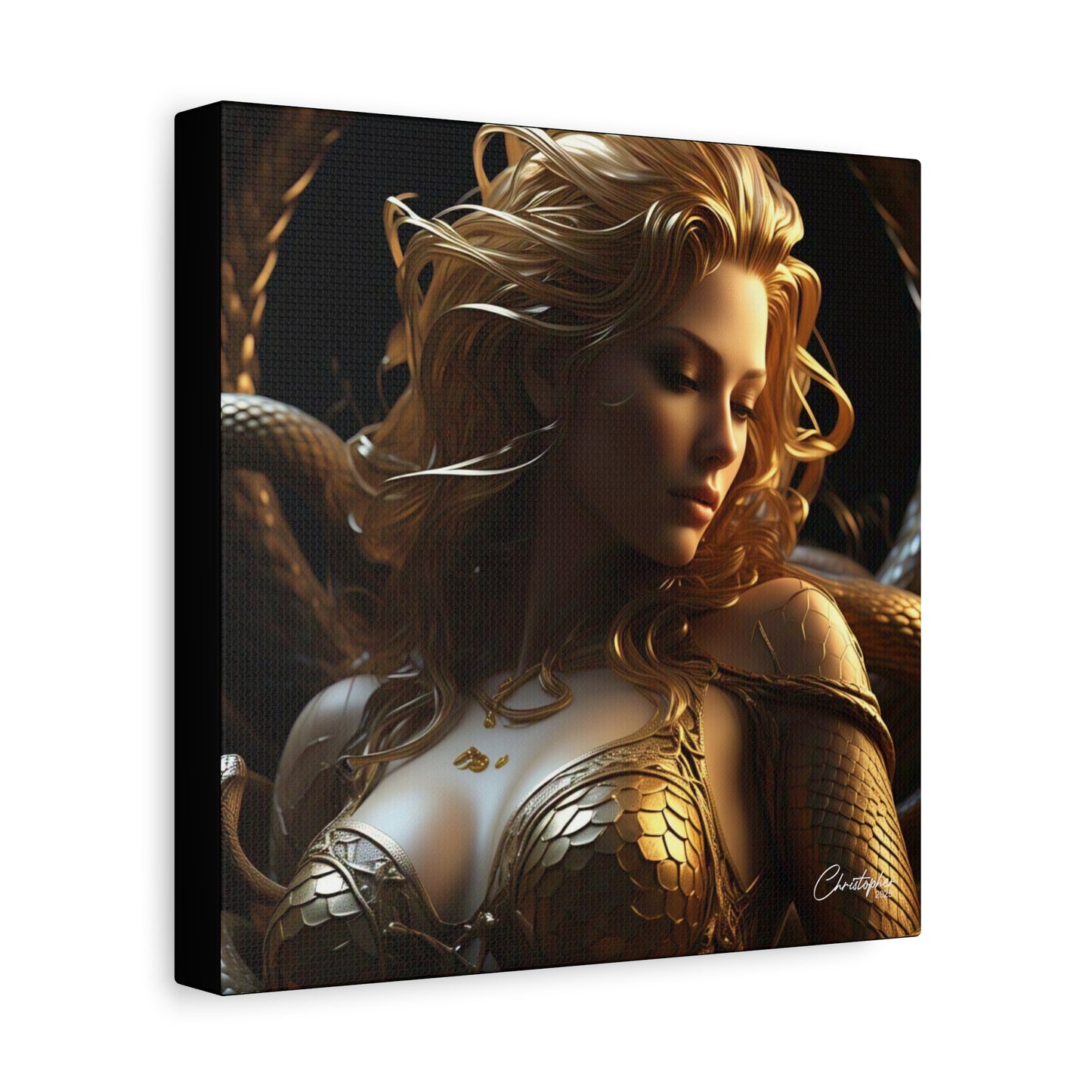 Fantasy Art Canvas Print - Serpent Goddess Home Decor