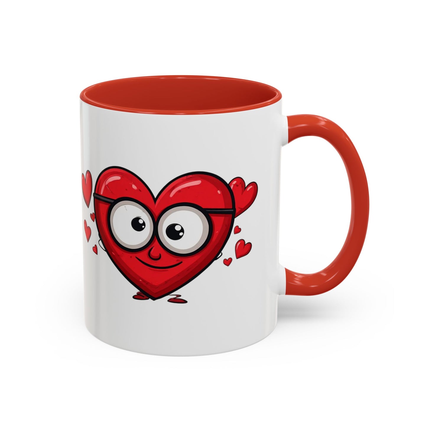 Cute Cartoon Heart Coffee Mug — Valentine Love Accent Mug (11/15oz)
