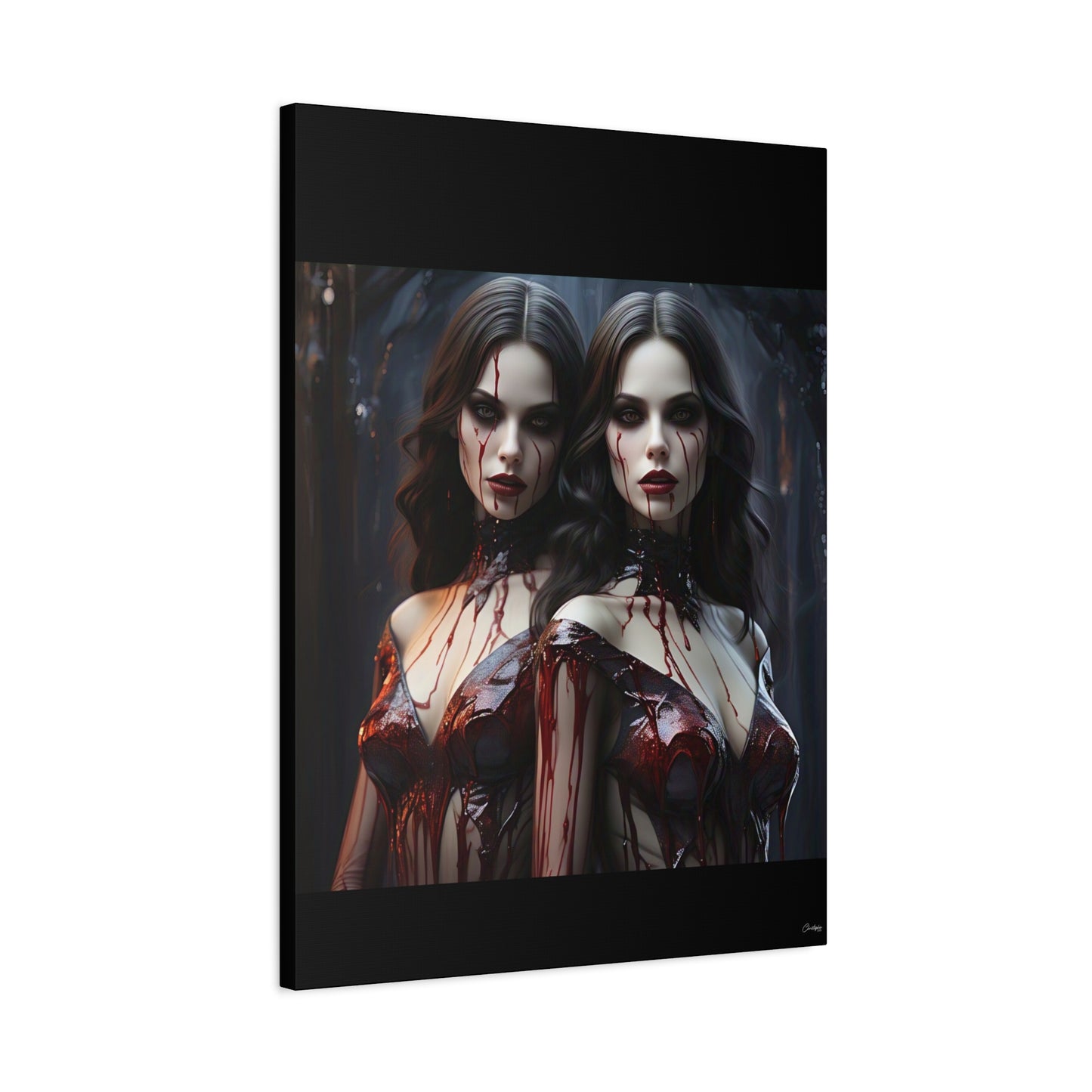 Gothic Vampire Canvas Art, Wall Decor, Horror Artwork, Halloween Home Decor, Spooky Room Accent, Unique Gift Idea
