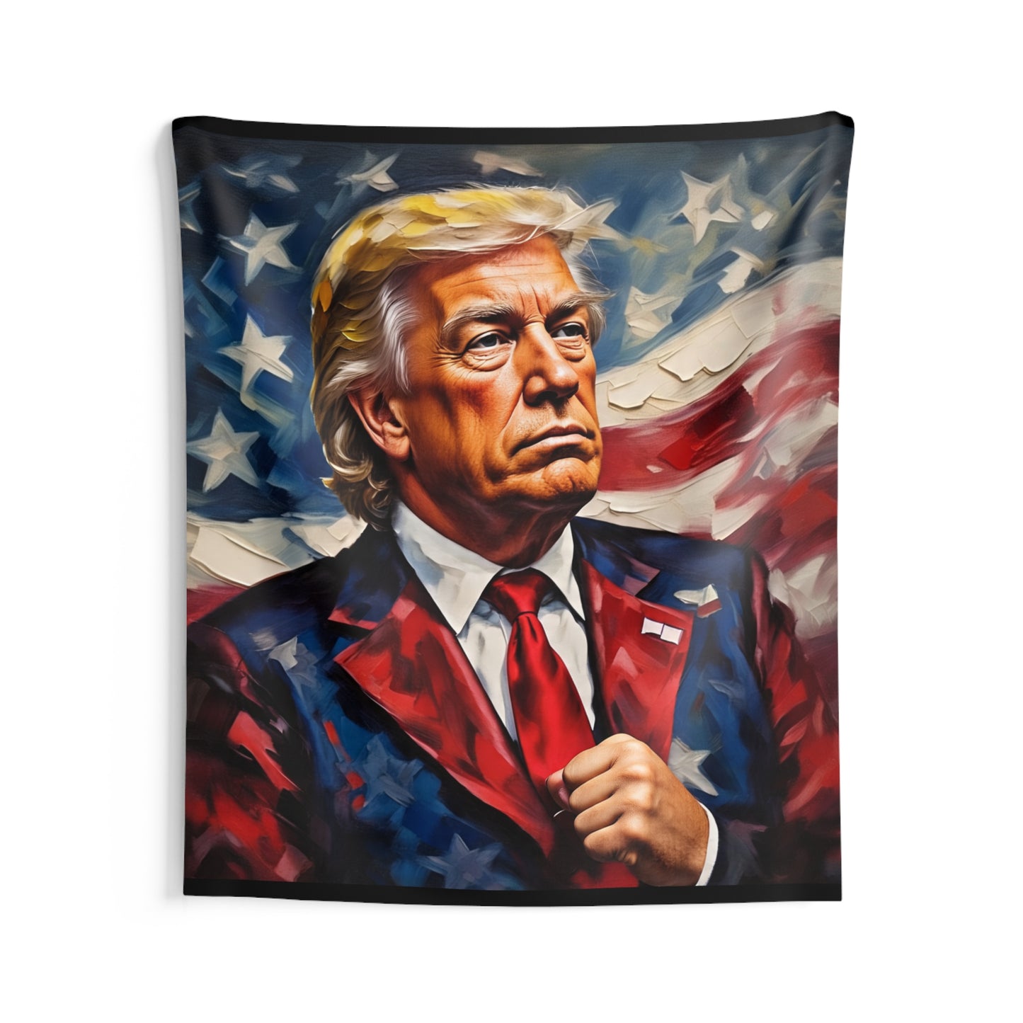Donald Trump Portrait Wall Tapestry – Patriotic American Flag Home Decor