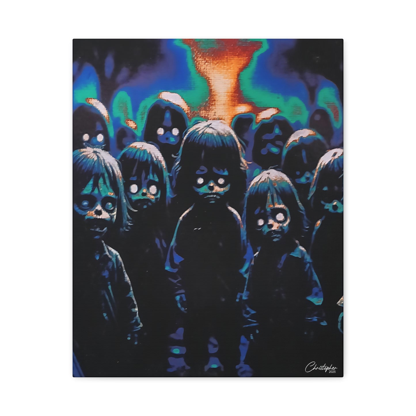 Original Laser Engraved Art, Full Wrapped Edges, Matte Canvas, Stretched, 1.25"