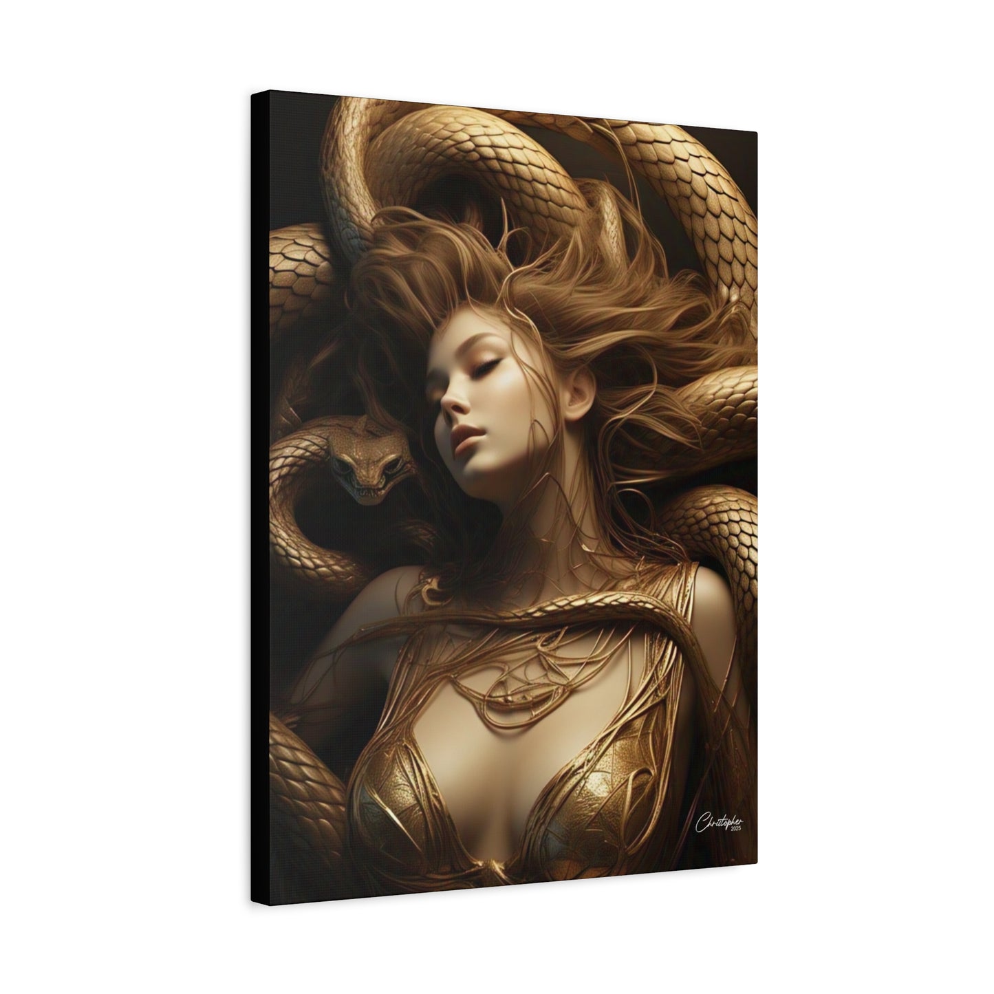 Goddess of Serpents Canvas Art - Stretched Matte Wall Decor