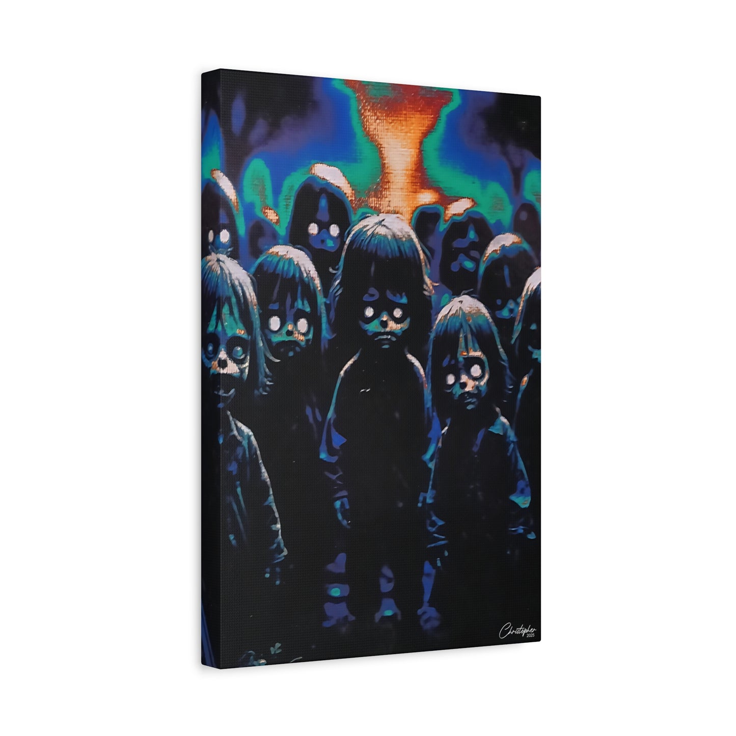 Original Laser Engraved Art, Full Wrapped Edges, Matte Canvas, Stretched, 1.25"