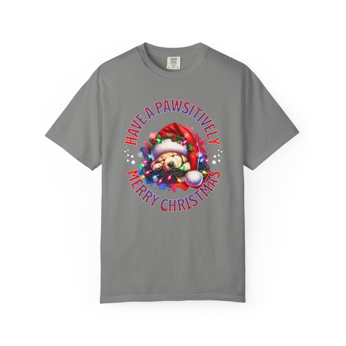 Christmas Puppy T-Shirt — "Have a Pawsitively Merry Christmas" Holiday Tee