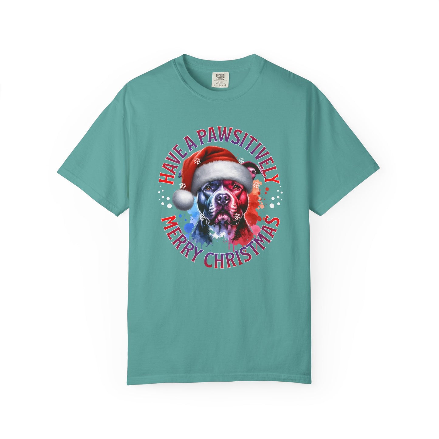 Have a Pawsitively Merry Christmas Pit Bull T-Shirt — Santa Dog Holiday Tee