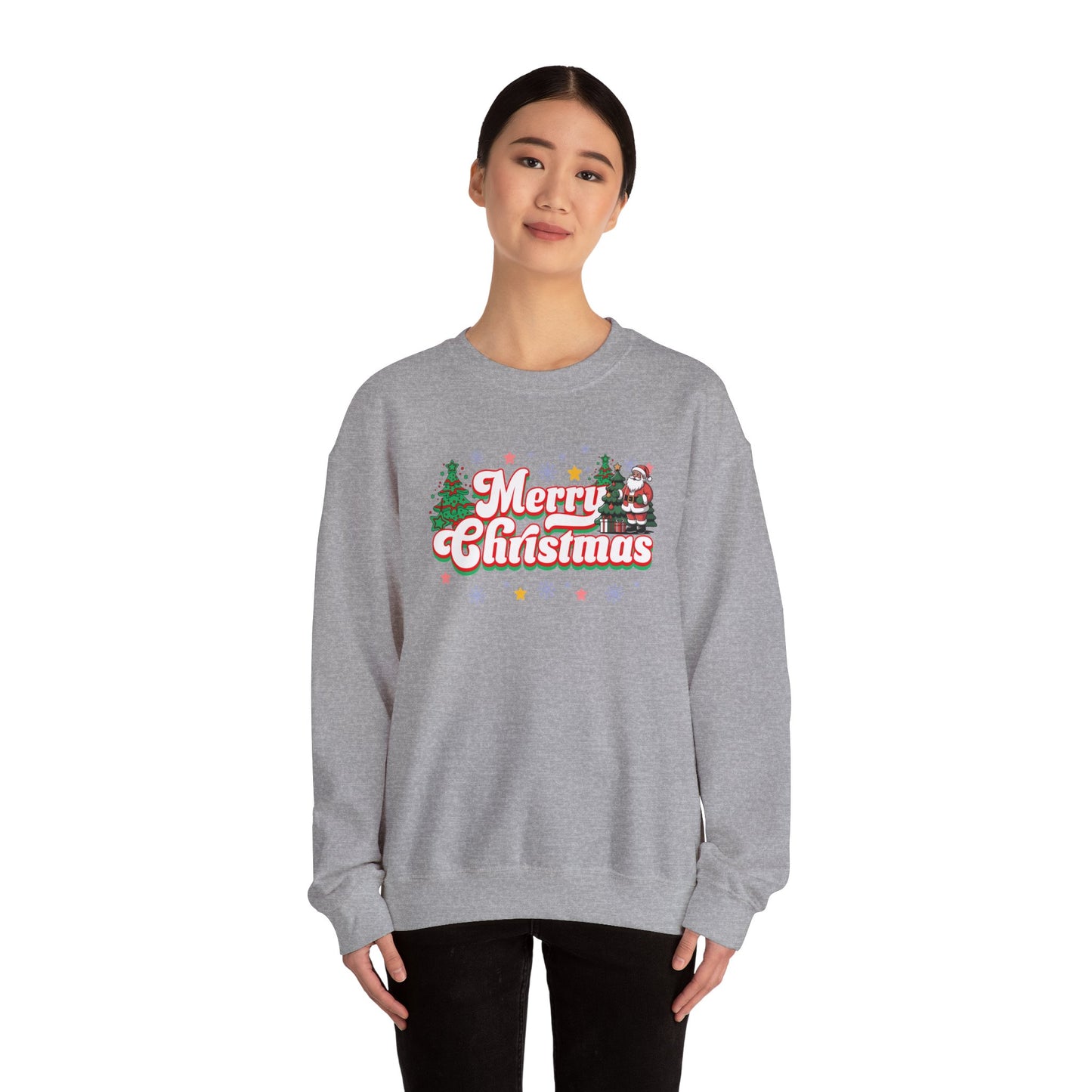 Merry Christmas Crewneck Sweatshirt — Festive Holiday Graphic Sweatshirt