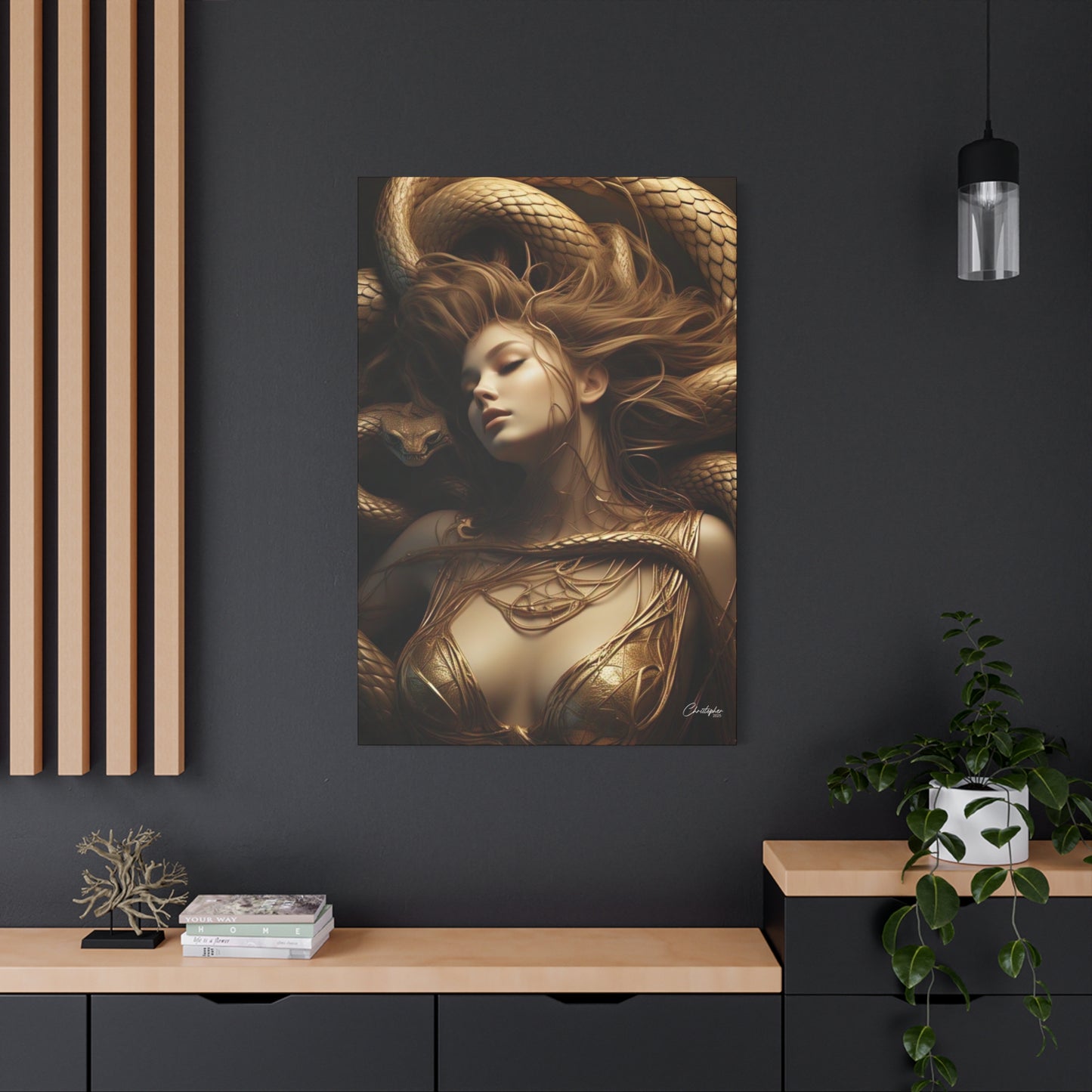 Goddess of Serpents Canvas Art - Stretched Matte Wall Decor