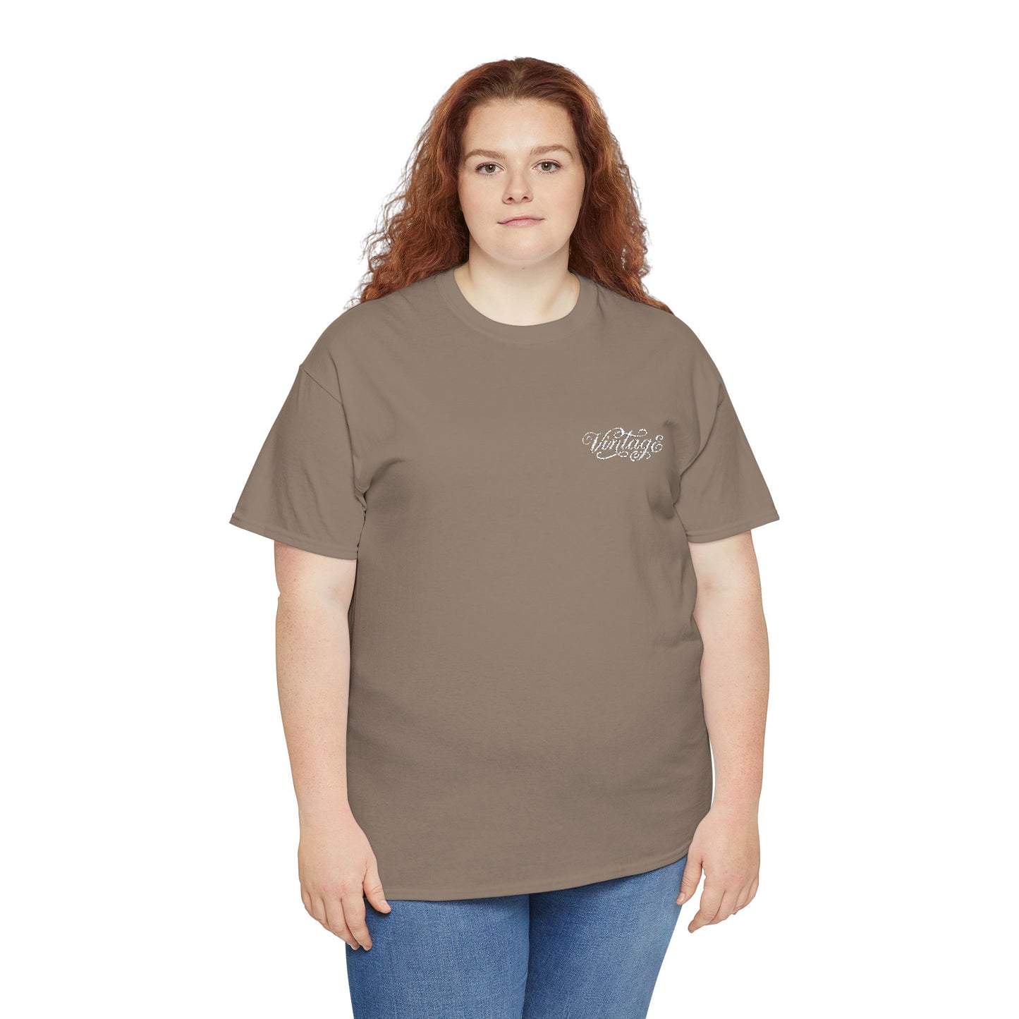 T-Shirt — Vintage in White Chest Logo Tee