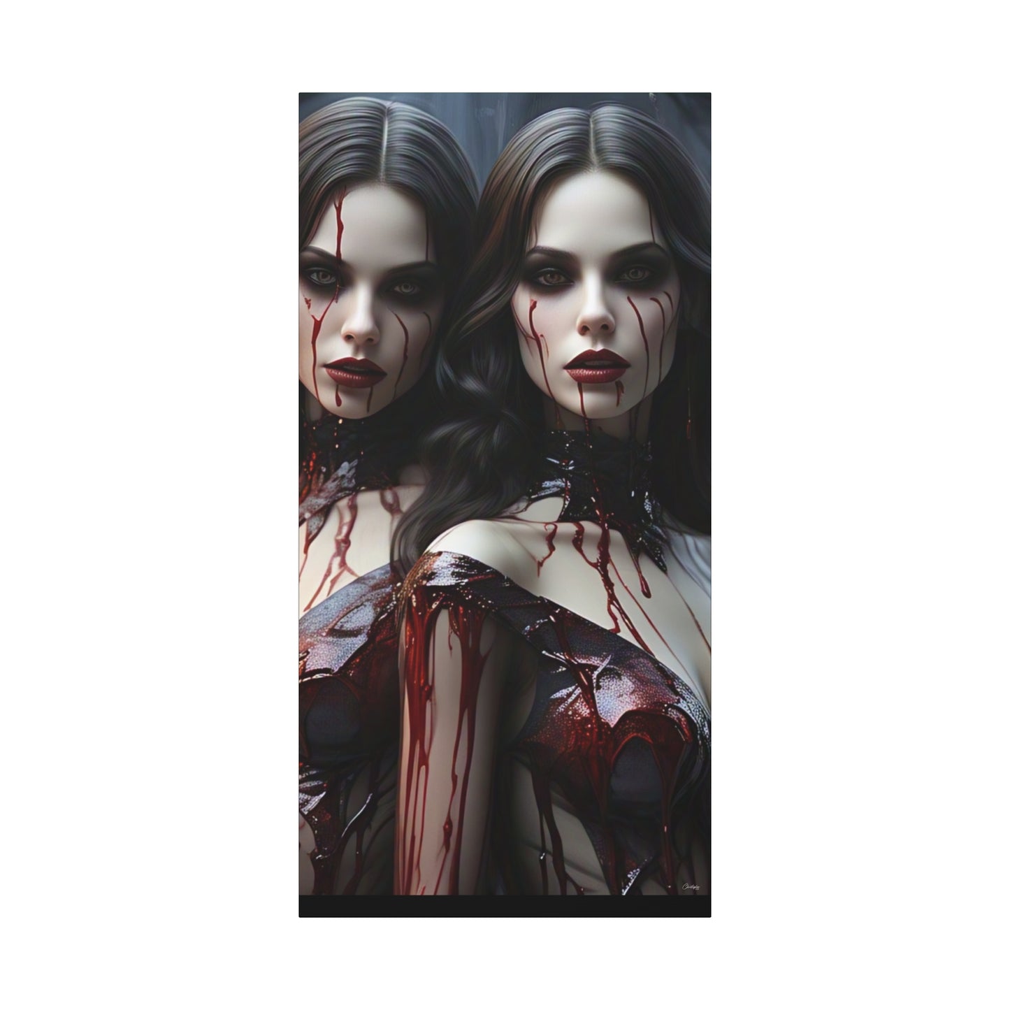 Gothic Vampire Canvas Art, Wall Decor, Horror Artwork, Halloween Home Decor, Spooky Room Accent, Unique Gift Idea