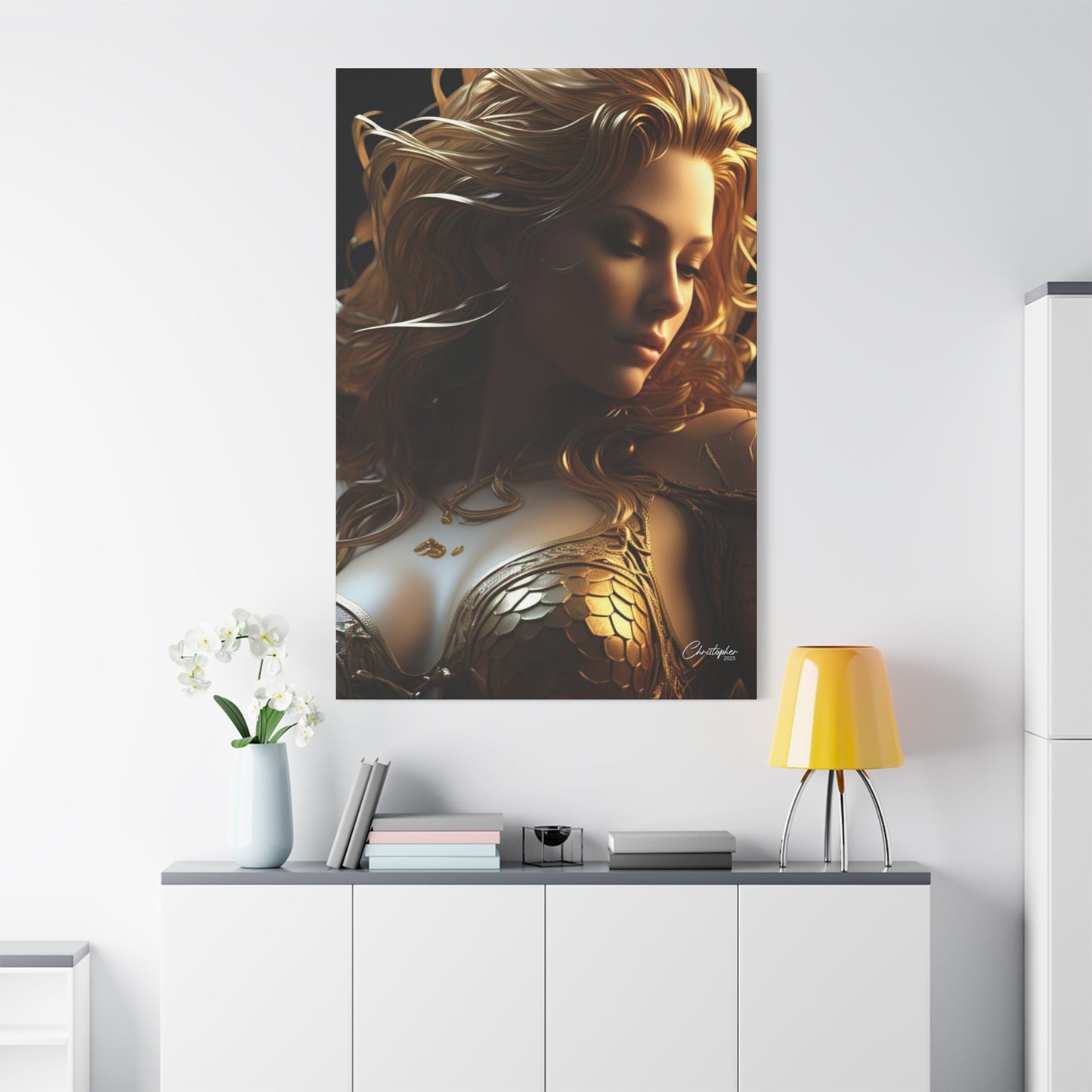 Fantasy Art Canvas Print - Serpent Goddess Home Decor