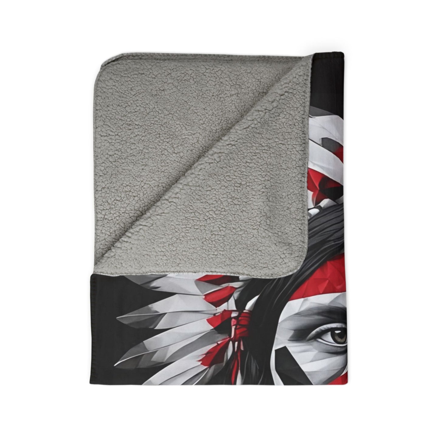 Tribal Chief Fleece Blanket – Native Headdress Graphic Sherpa Throw