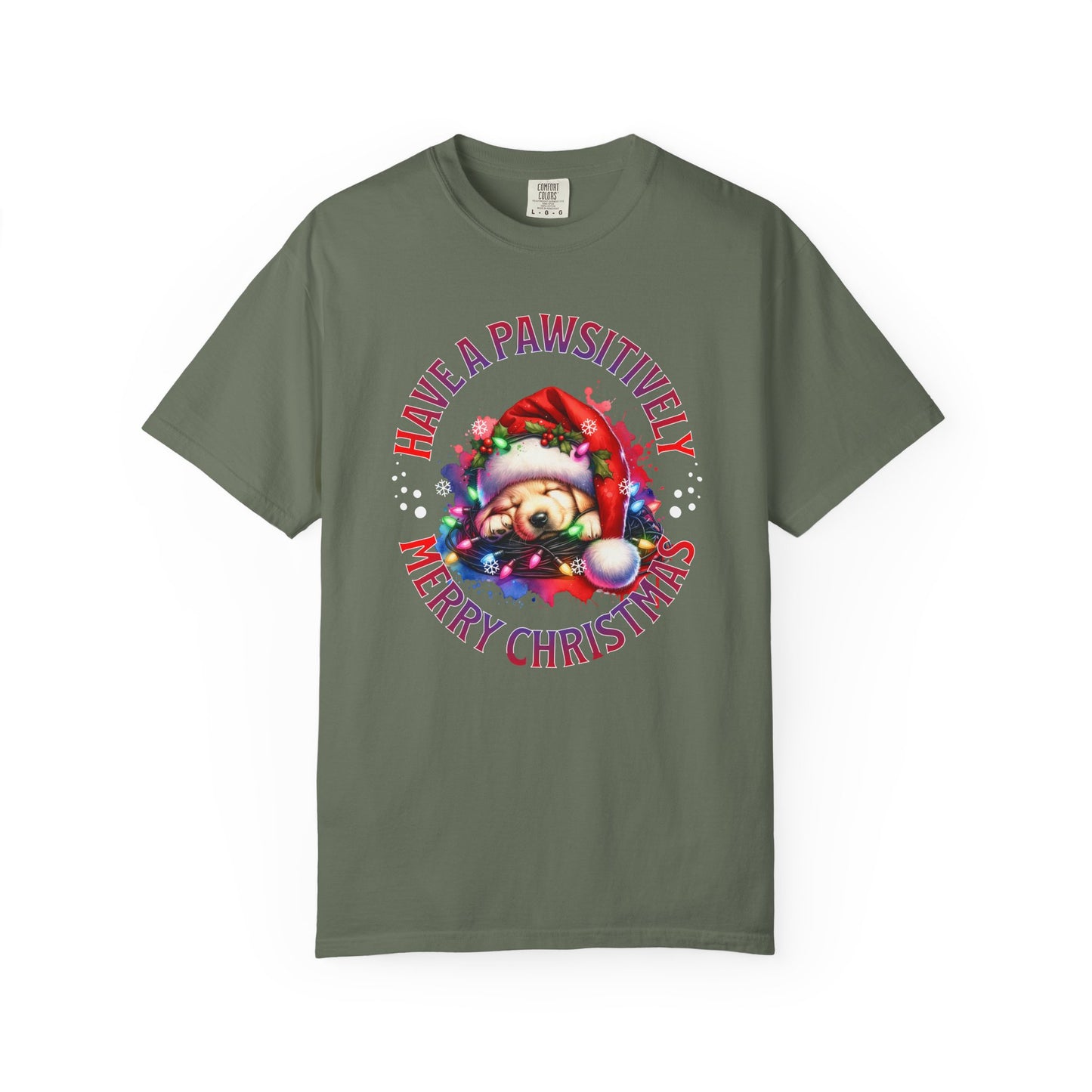 Christmas Puppy T-Shirt — "Have a Pawsitively Merry Christmas" Holiday Tee
