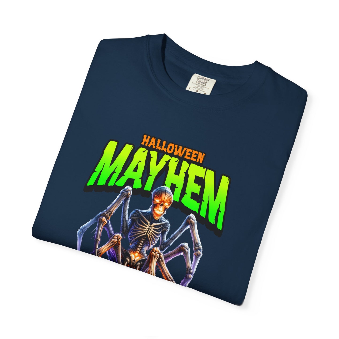 Halloween Mayhem Unisex T-Shirt, Spooky Tee for Men & Women, Perfect for Halloween Parties, Trick or Treat, Eerie Vibes, Unique Costume