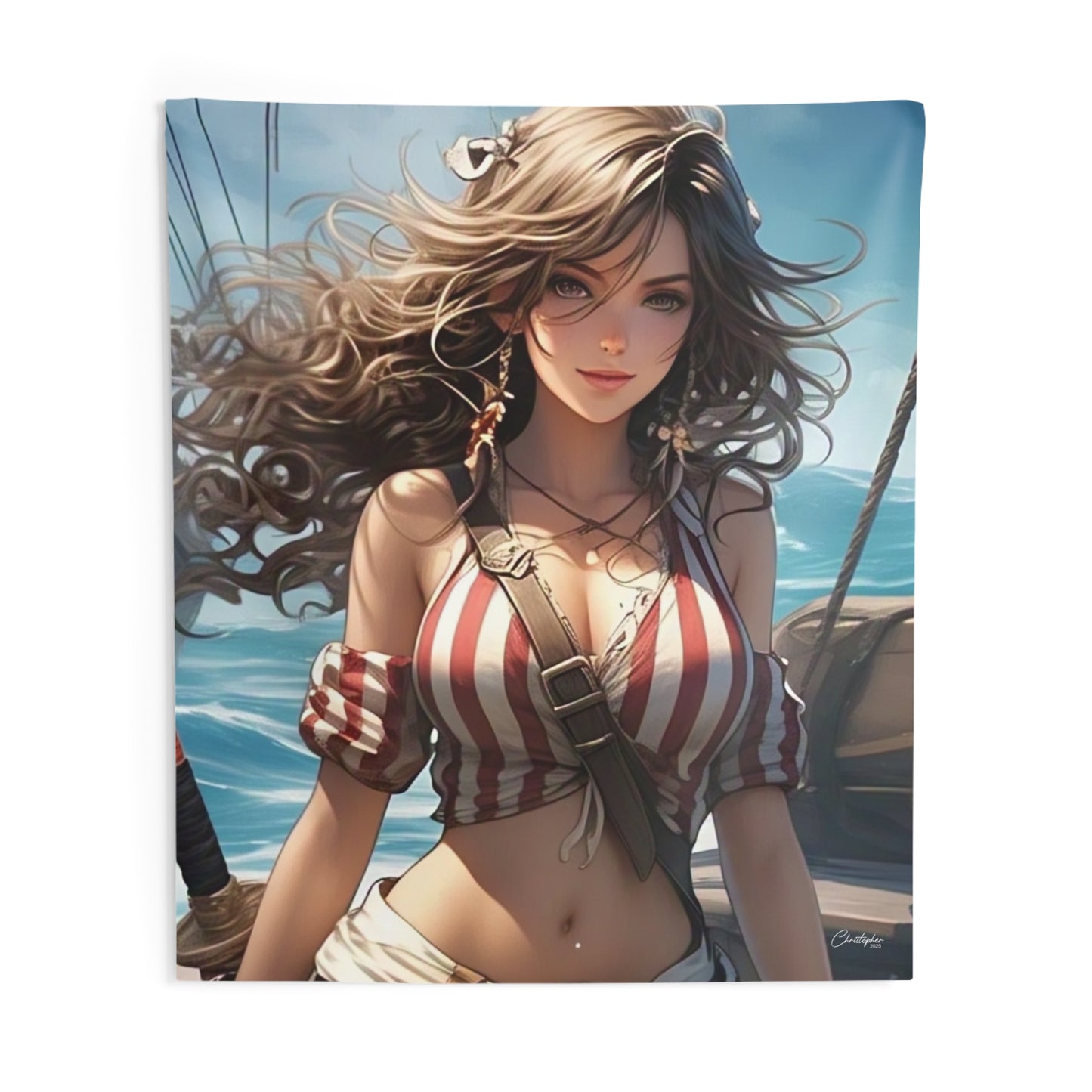 Pirate-Themed Wall Tapestry, Boho Home Decor, Bedroom Wall Art, Nautical Decor, Perfect for Pirate Lovers, Gift for Maritime Enthusiasts