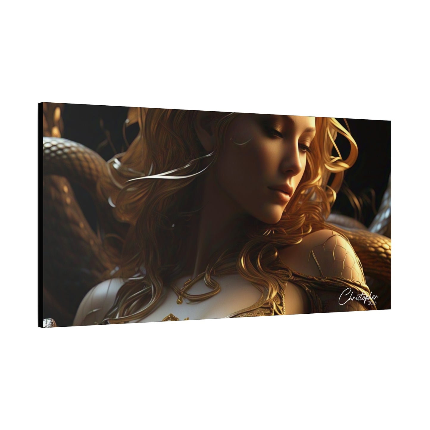 Fantasy Art Canvas Print - Serpent Goddess Home Decor
