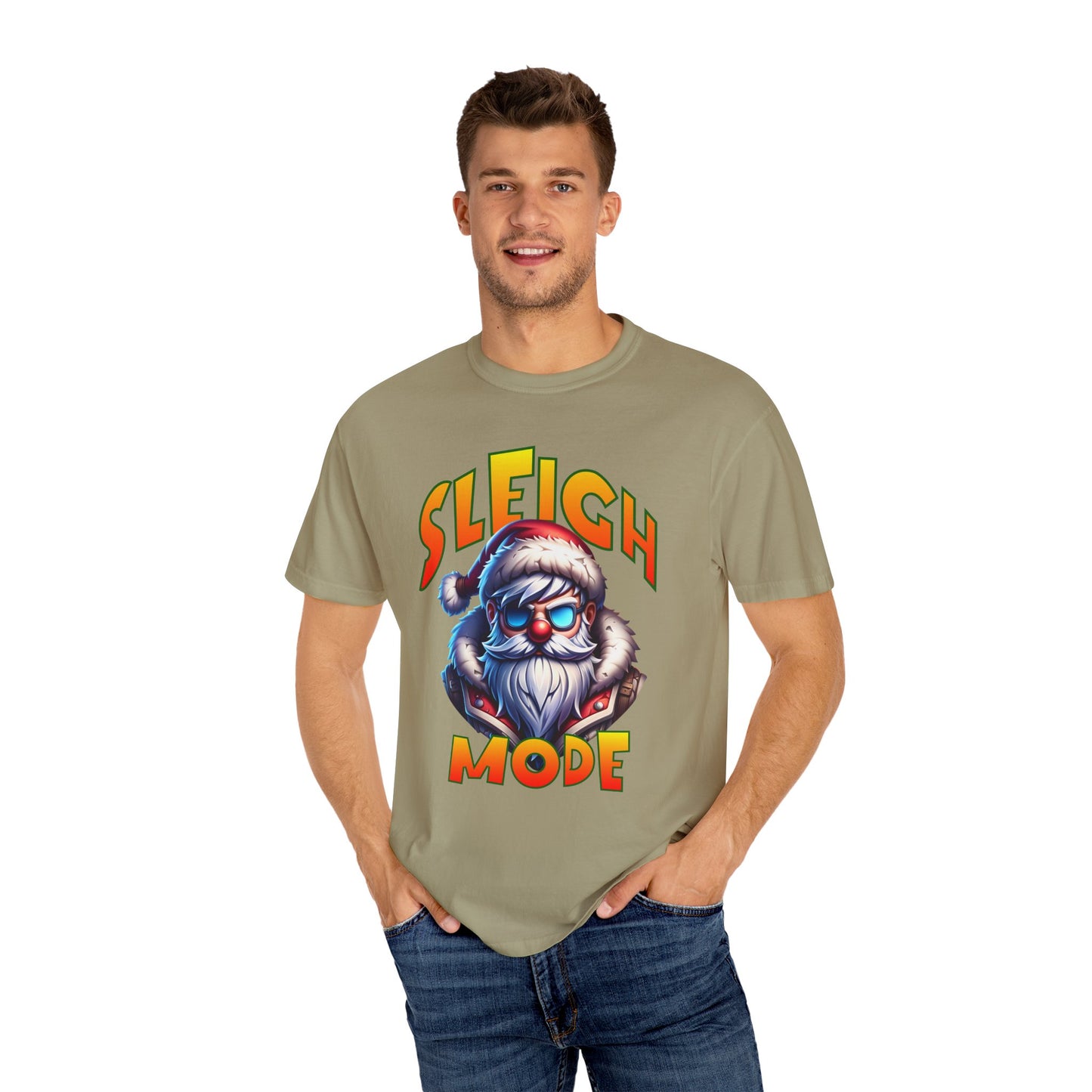 Sleigh Mode T-Shirt — Cool Santa Graphic Holiday Tee