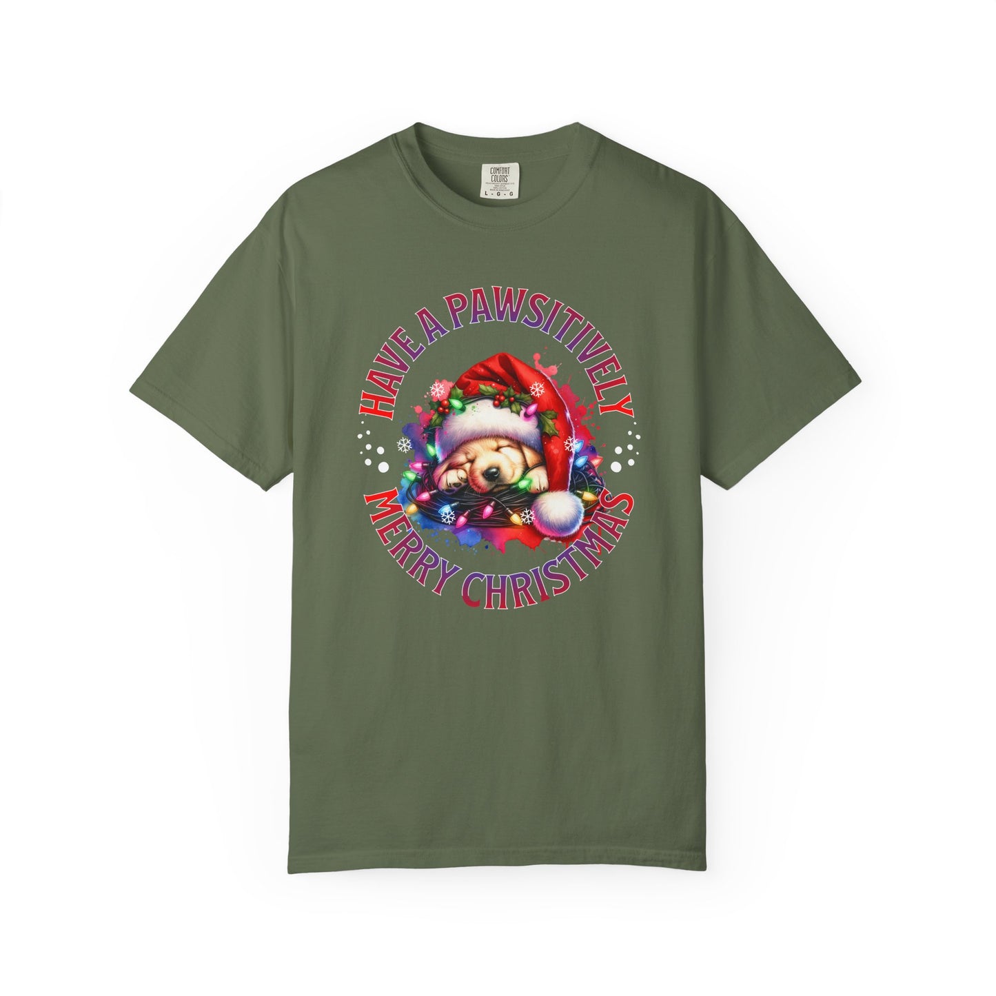 Christmas Puppy T-Shirt — "Have a Pawsitively Merry Christmas" Holiday Tee