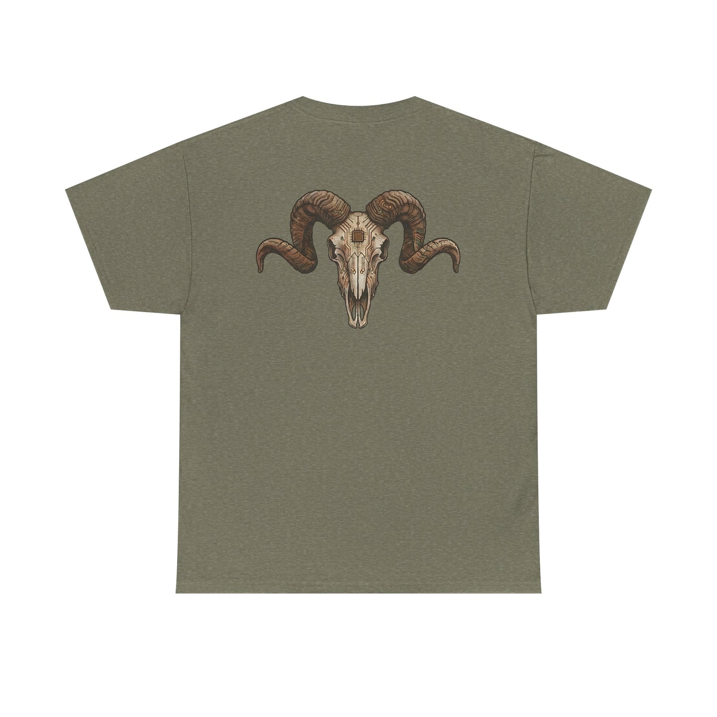 Ram Skull Graphic Tee Double Sided no background on the Back — Christmas Valley, Oregon Vintage Western T-Shirt