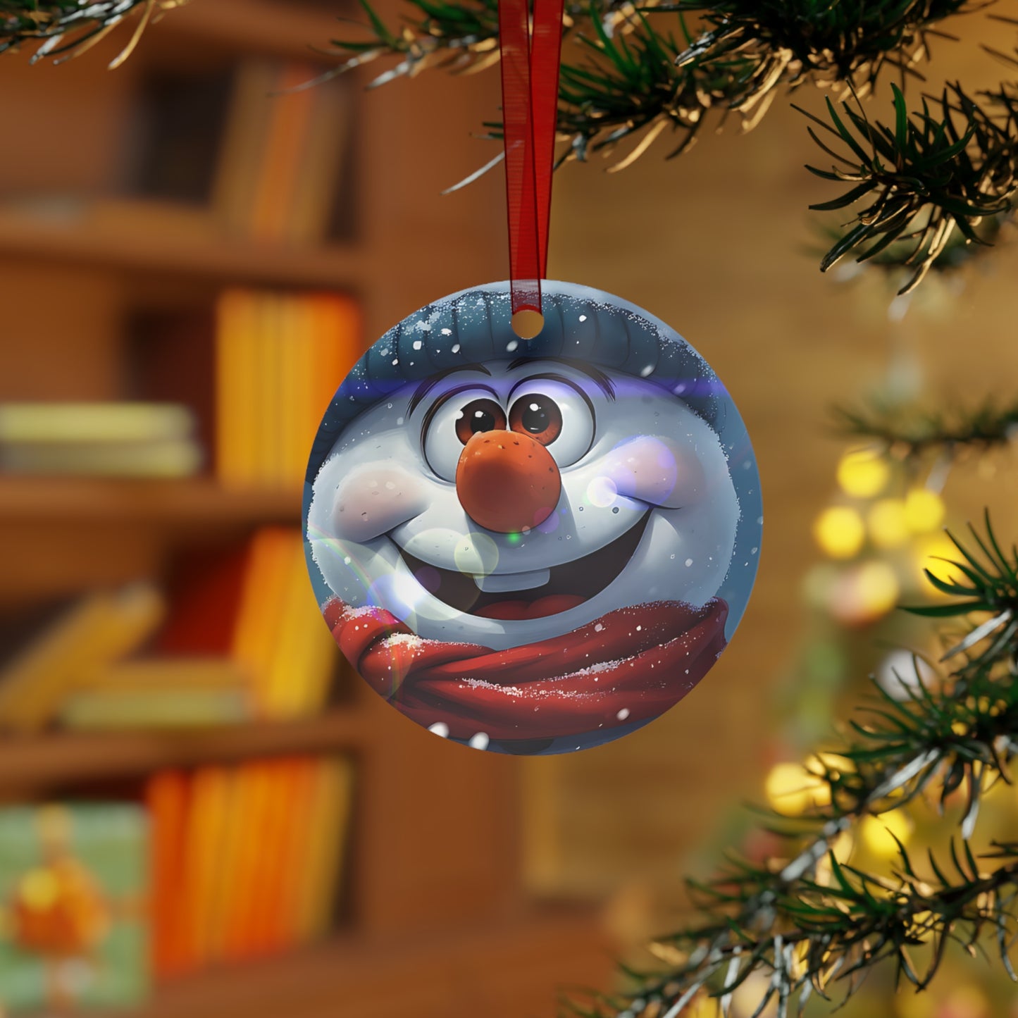 Festive Snowman Bell Metal Ornament — Cute Holiday Tree Decoration