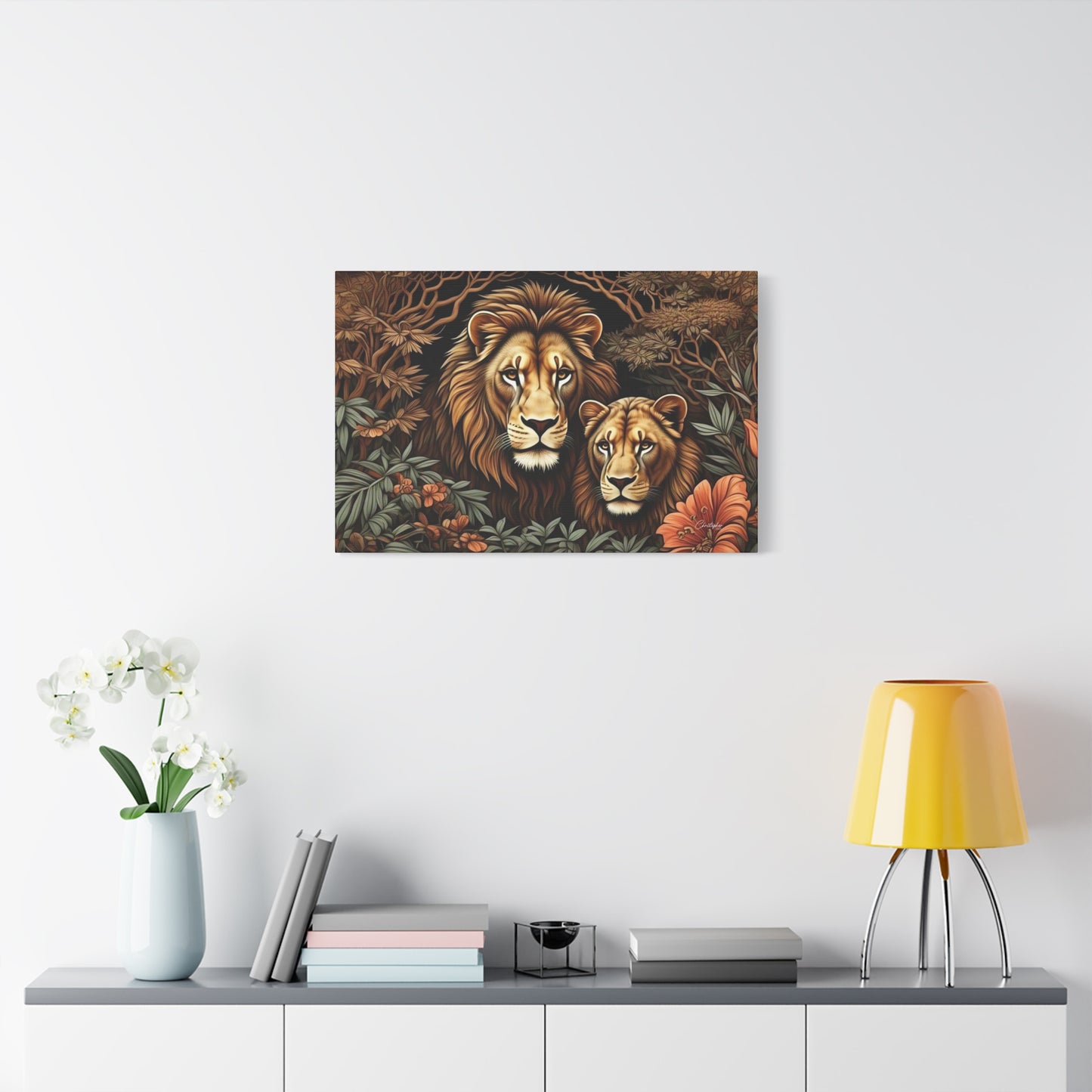 Majestic Lion Family Canvas Wall Art, Animal Lovers Decor, Wildlife Home Accent, Gift for Nature Enthusiasts, Meaningful Family Art