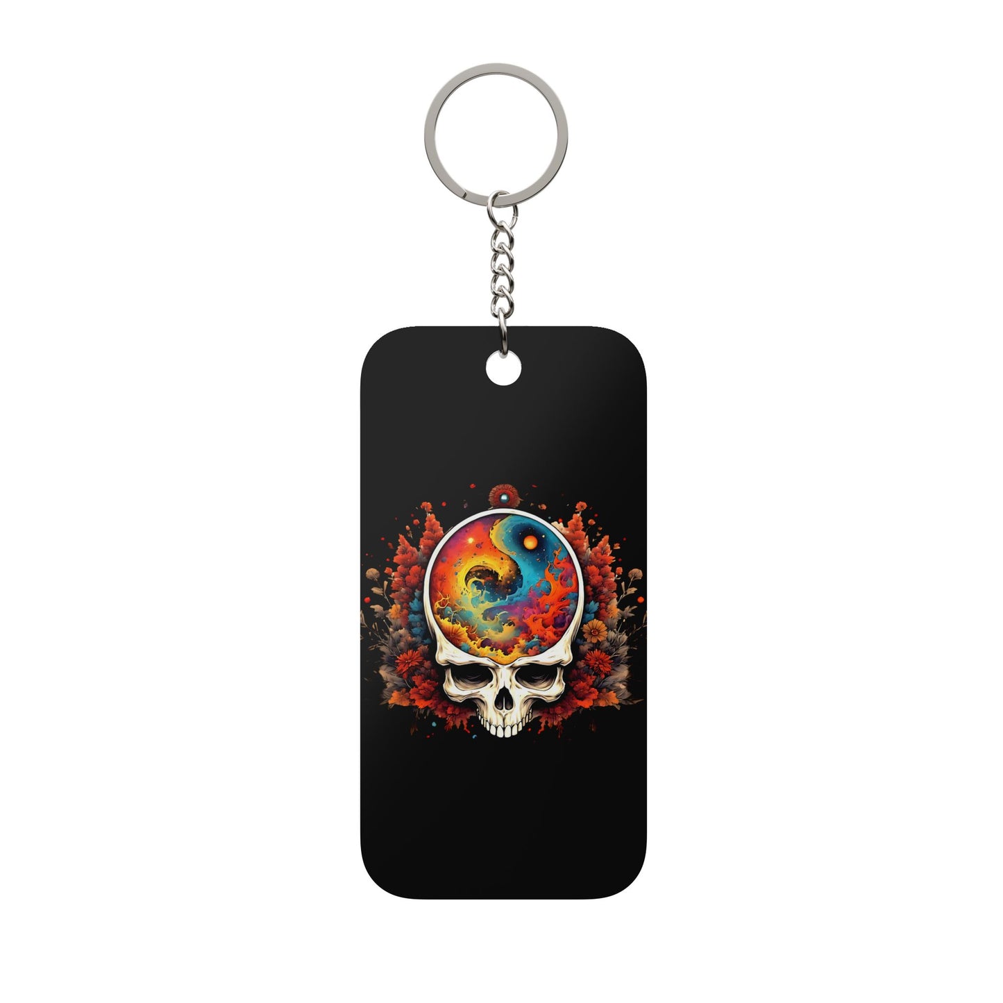 Deatthhead Keychain - Double-Sided Psychedelic Skull Charm