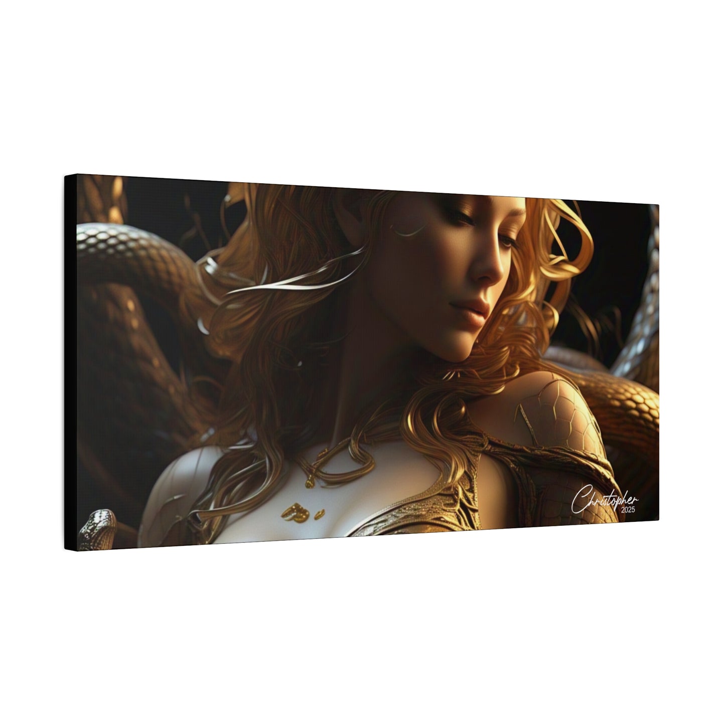 Fantasy Art Canvas Print - Serpent Goddess Home Decor