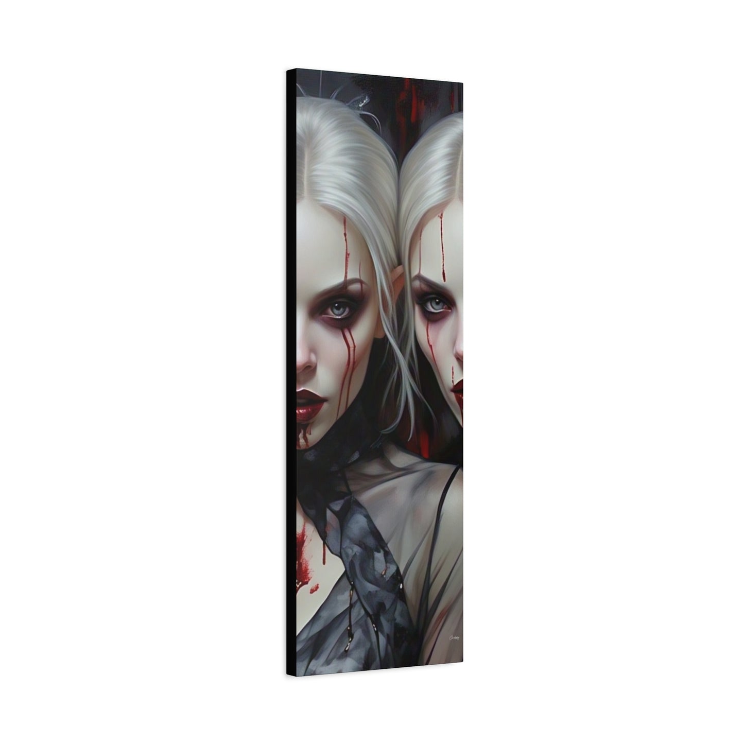 Gothic Canvas Art Print, Dark Fantasy Wall Decor, Horror Art, Halloween Home Decor, Vampire Artwork, Unique Gift for Spooky Season