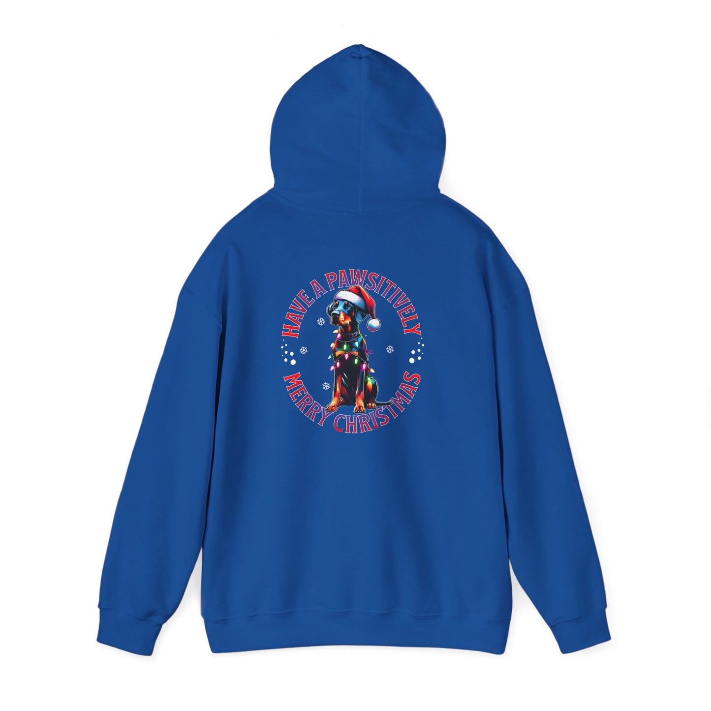 Christmas Pack Dobie Hoodie — “Have a Pawsitively Merry Christmas” Festive Dog Sweatshirt