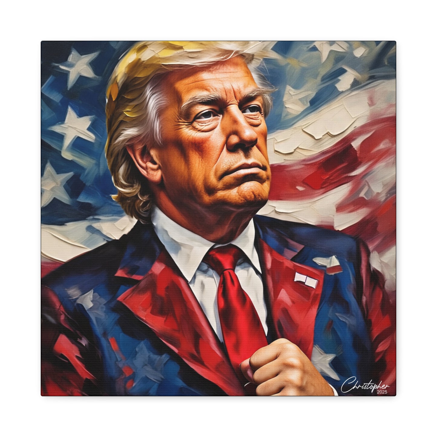 Patriotic Canvas Art, Stretched Wall Decor, Home Office, Gifts for Republicans, Political Enthusiasts, Americana Artwork