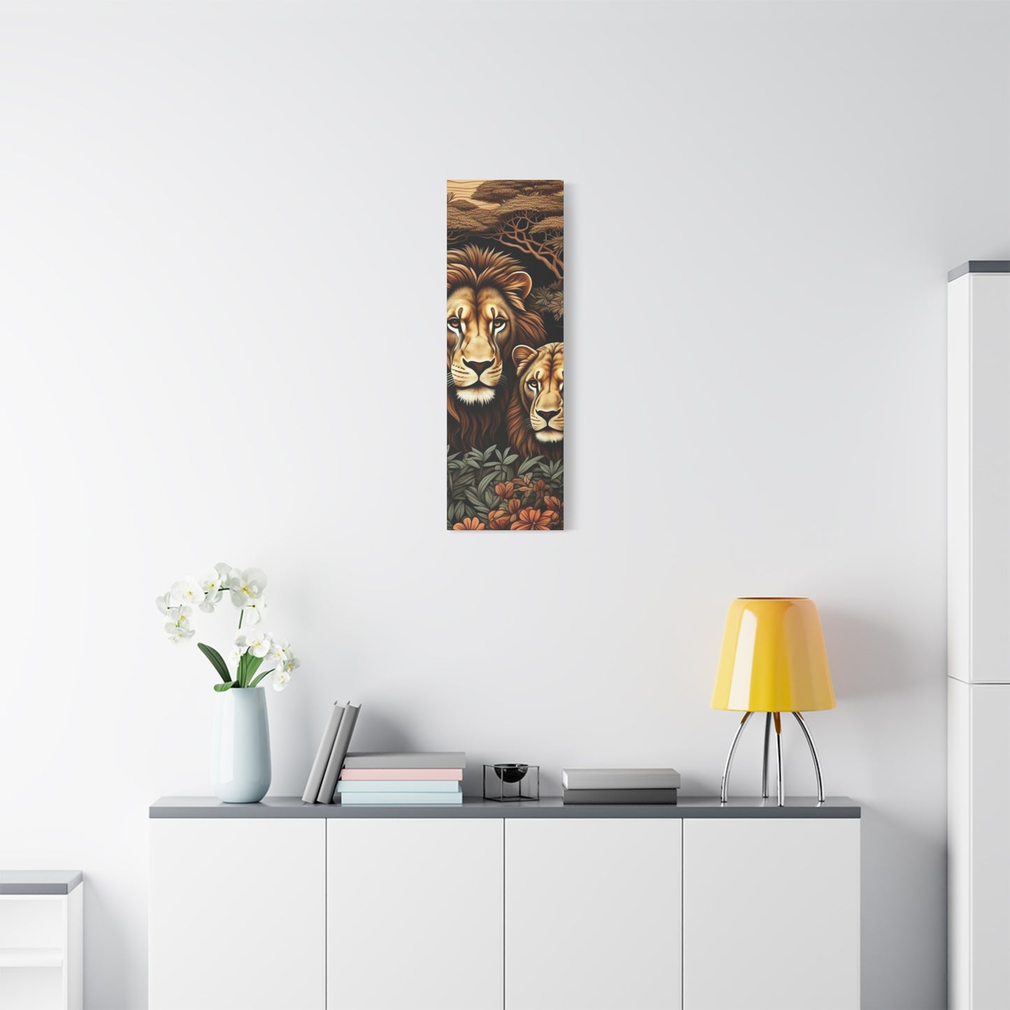 Majestic Lion Family Canvas Wall Art, Animal Lovers Decor, Wildlife Home Accent, Gift for Nature Enthusiasts, Meaningful Family Art