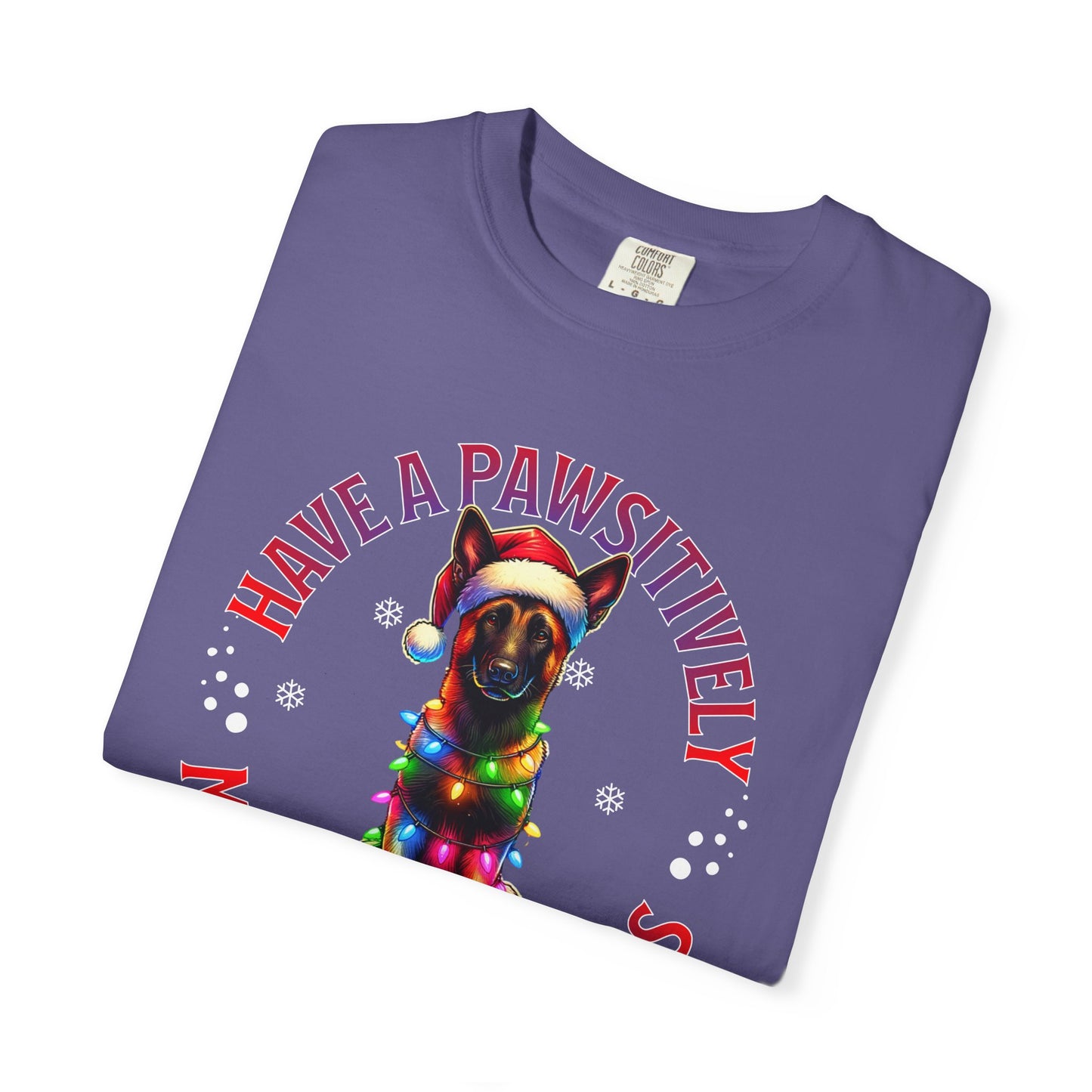 Christmas Malinois T-Shirt — "Have a Pawsitively Merry Christmas" Holiday Tee
