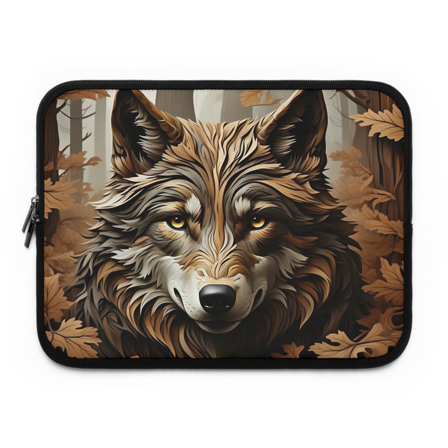 Wolf Laptop Sleeve - Nature Art, Wolf Lover Gift, Animal Decor, Tech Case, Forest Aesthetic