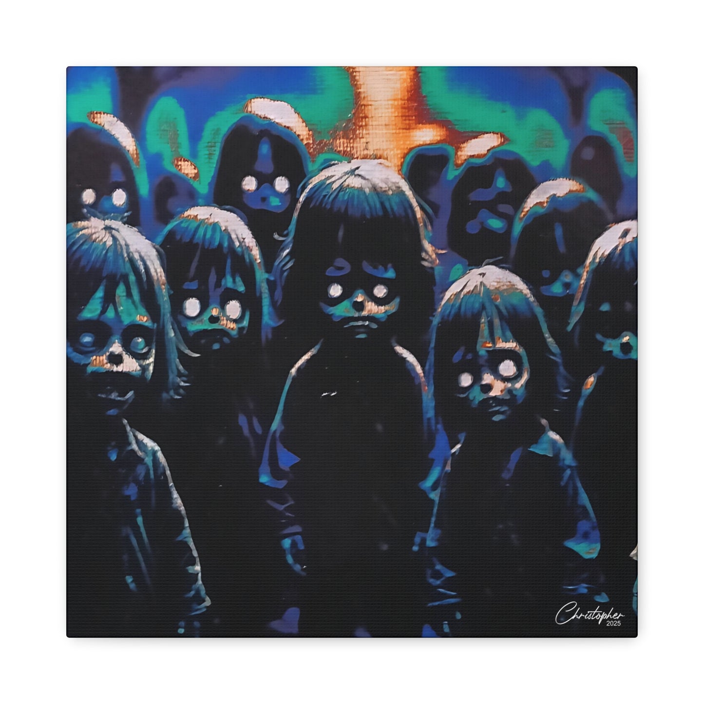 Original Laser Engraved Art, Full Wrapped Edges, Matte Canvas, Stretched, 1.25"