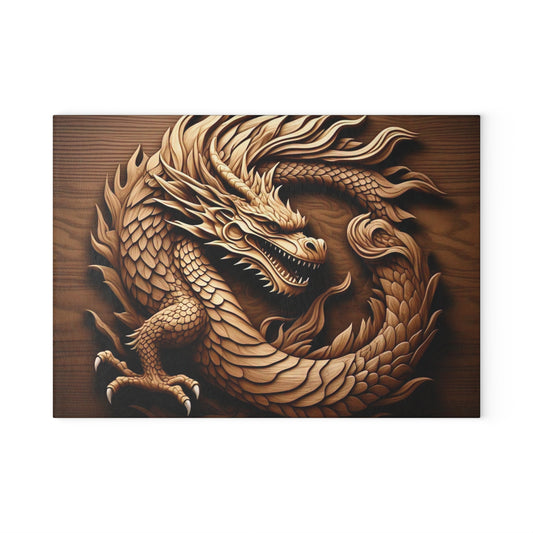 Dragon Design Glass Cutting Board - Kitchen Art, Gift for Chefs, Housewarming Essential, Unique Home Decor, Culinary Gift