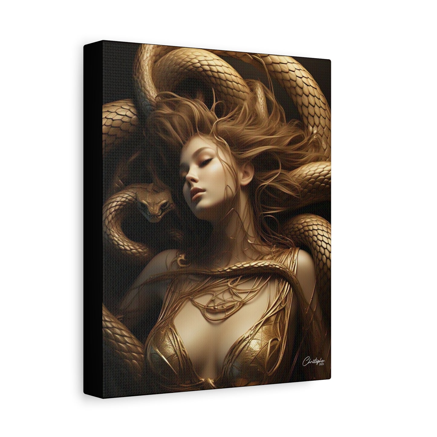 Goddess of Serpents Canvas Art - Stretched Matte Wall Decor
