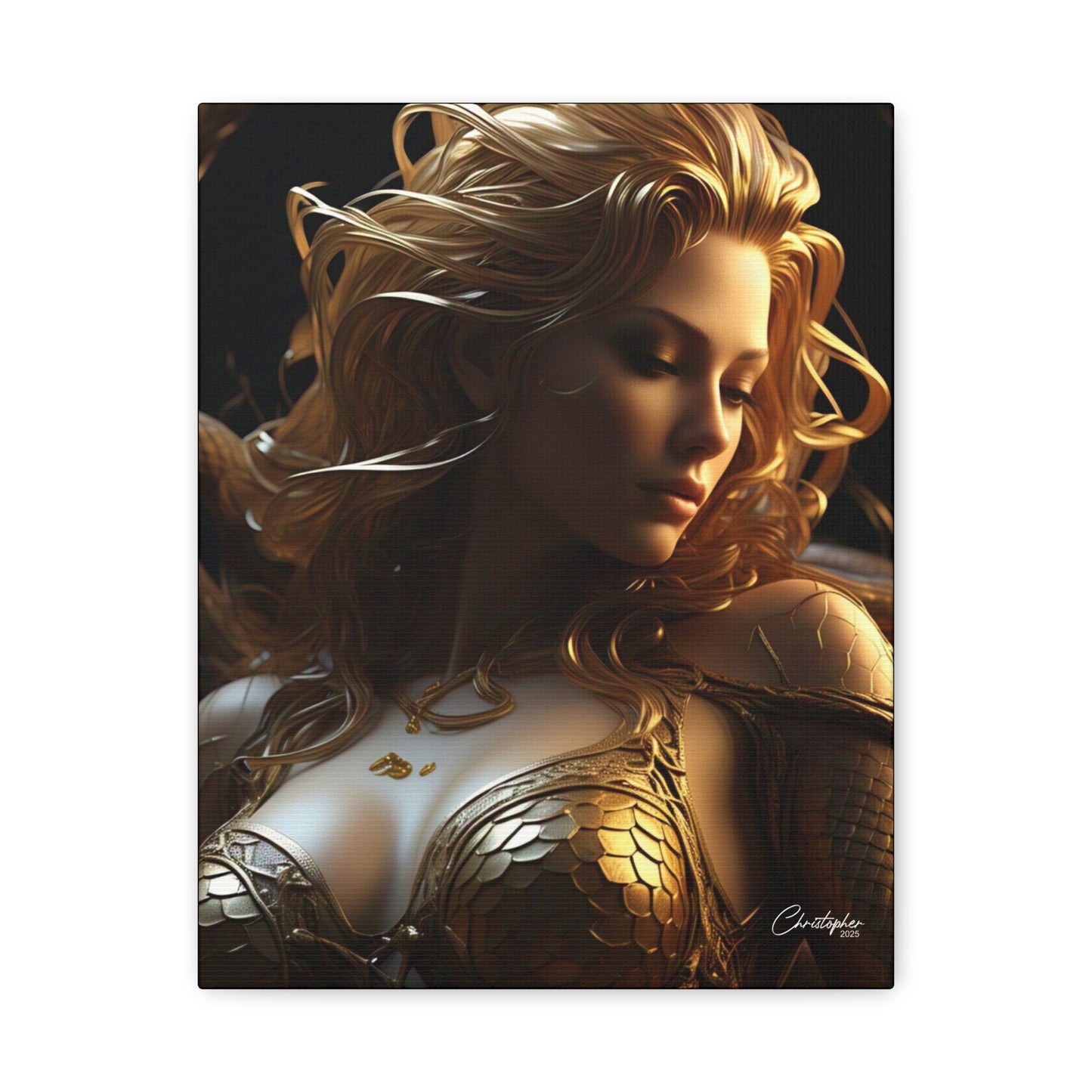 Fantasy Art Canvas Print - Serpent Goddess Home Decor