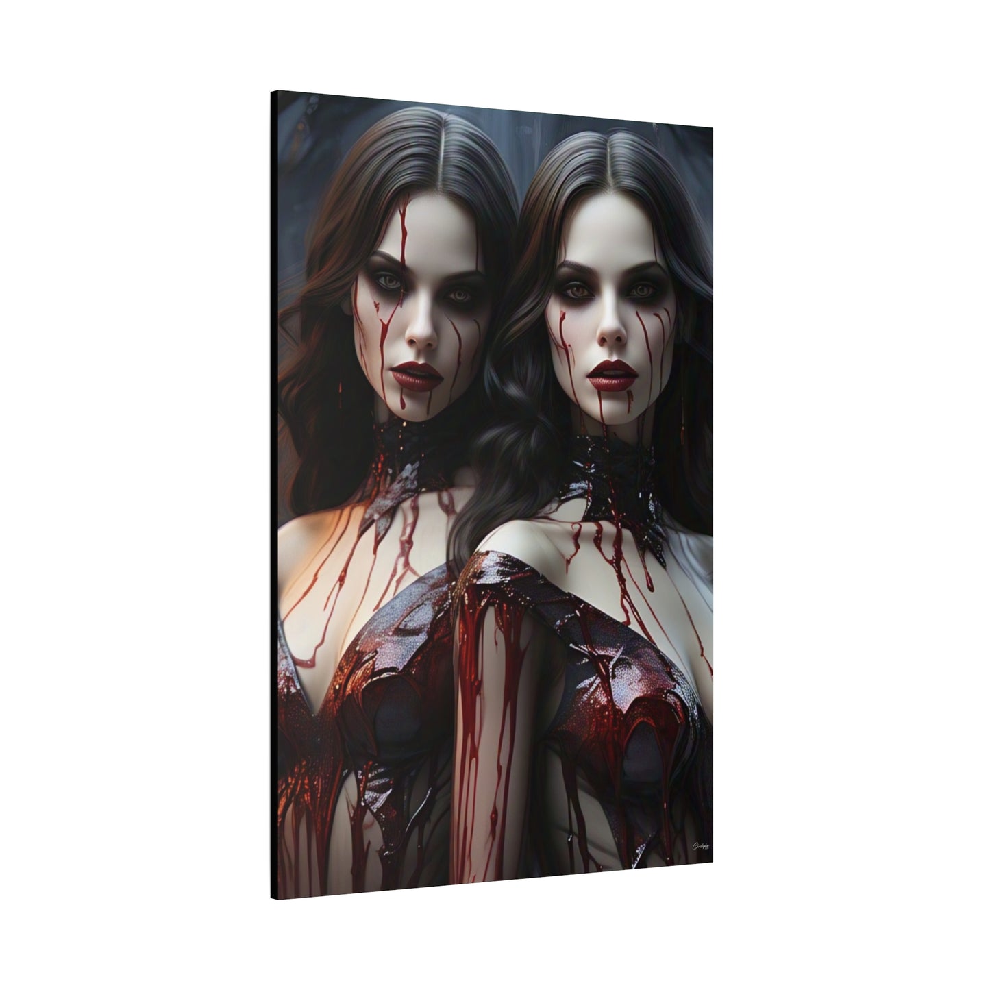 Gothic Vampire Canvas Art, Wall Decor, Horror Artwork, Halloween Home Decor, Spooky Room Accent, Unique Gift Idea