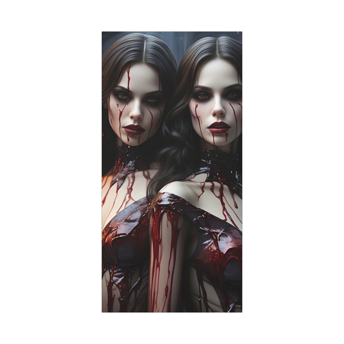 Gothic Vampire Canvas Art, Wall Decor, Horror Artwork, Halloween Home Decor, Spooky Room Accent, Unique Gift Idea