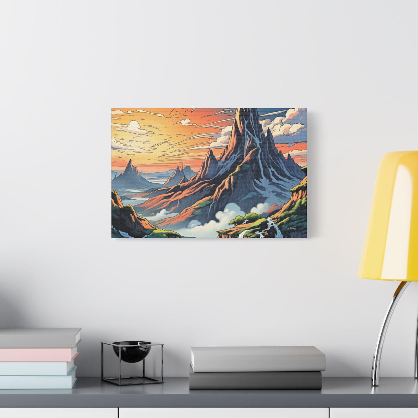 Stretched Canvas Art Print, Mountain Sunrise Landscape Decor, Wall Art for Home, Gift for Nature Lovers, Perfect for Living Room, [...]