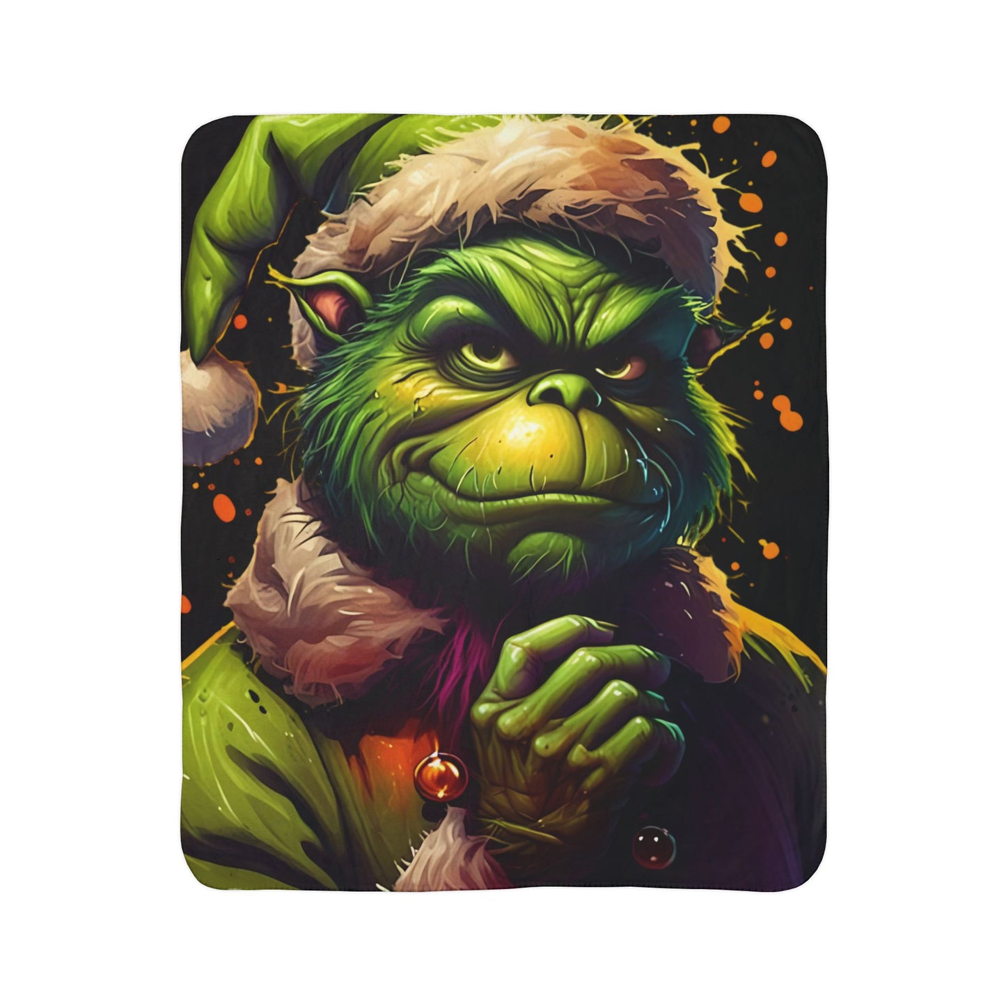 Grinch Christmas Sherpa Blanket — Cozy Holiday Fleece Throw