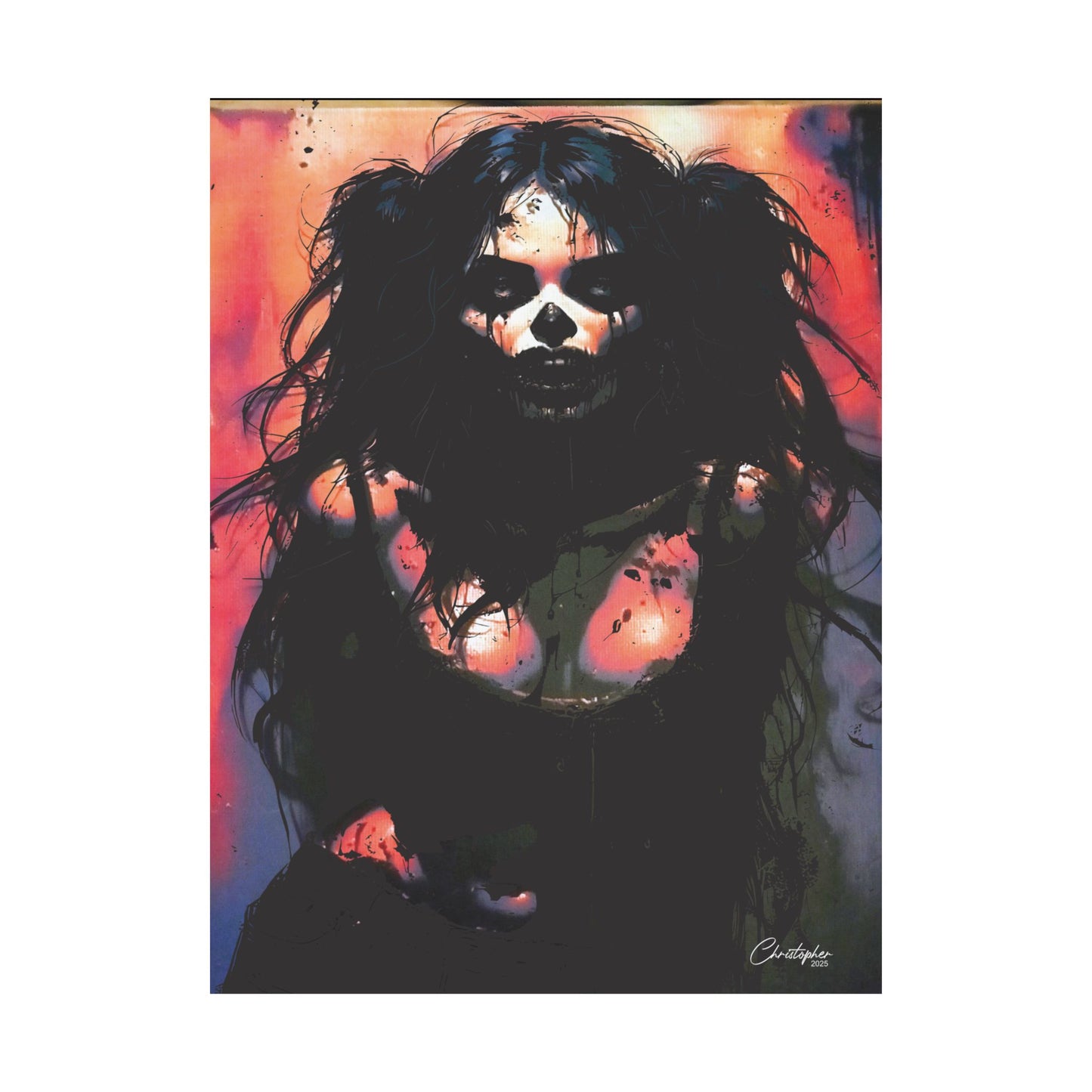 Laser Engraved Original Art Gothic Wall Art Poster, Edgy Home Decor, Alternative Aesthetic Prints, Halloween Decor, Unique Gift Idea