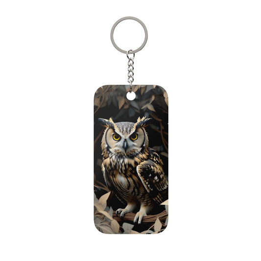 Owl Keychain Charm – Double-Sided Night Forest Owl Accessory